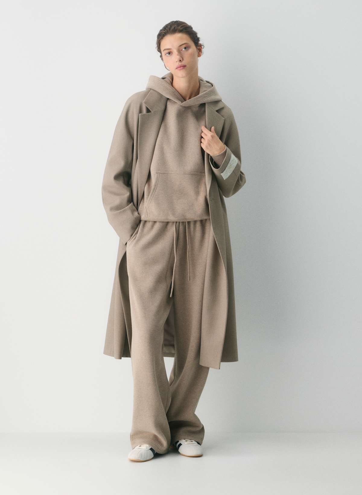 Cozy Sweatfleece Boyfriend Wide Sweatpant - Nomad Taupe