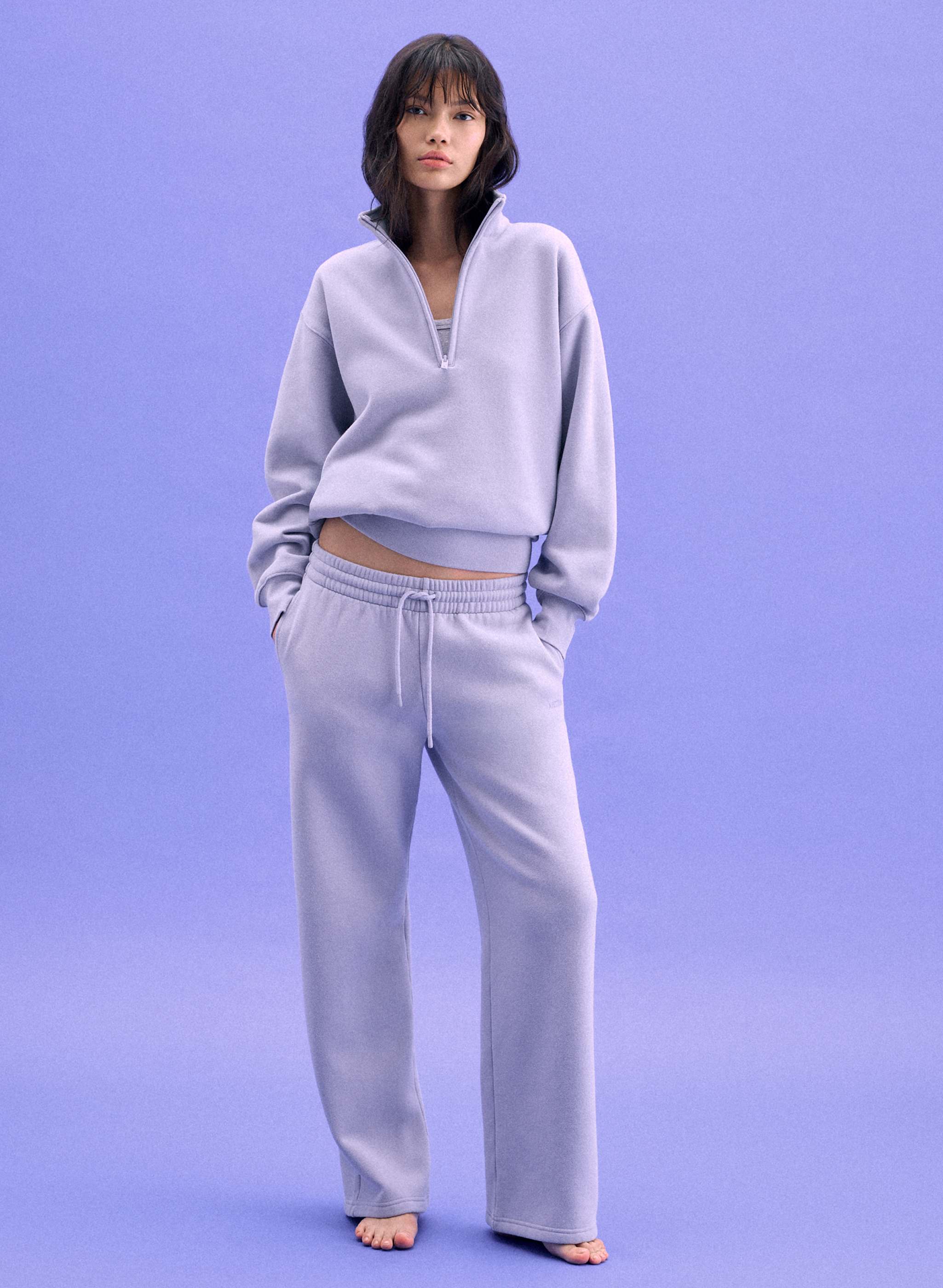 COZY SWEATFLEECE BOYFRIEND 1/2 ZIP - Relaxed fleece half-zip mockneck. 