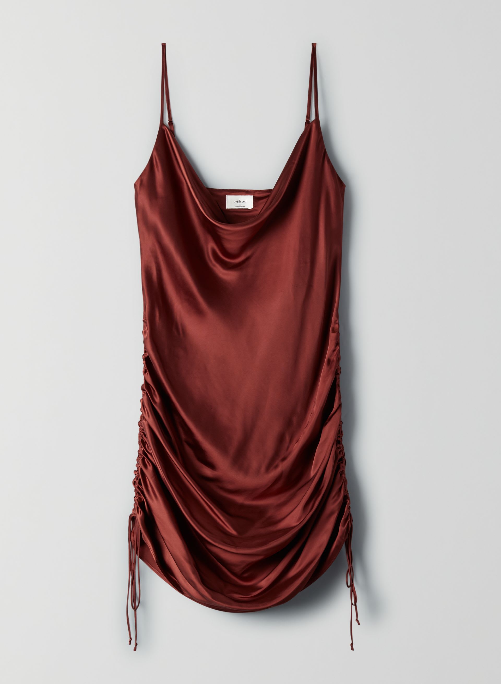 aritzia ruched slip dress Only Ruched Slip Dress