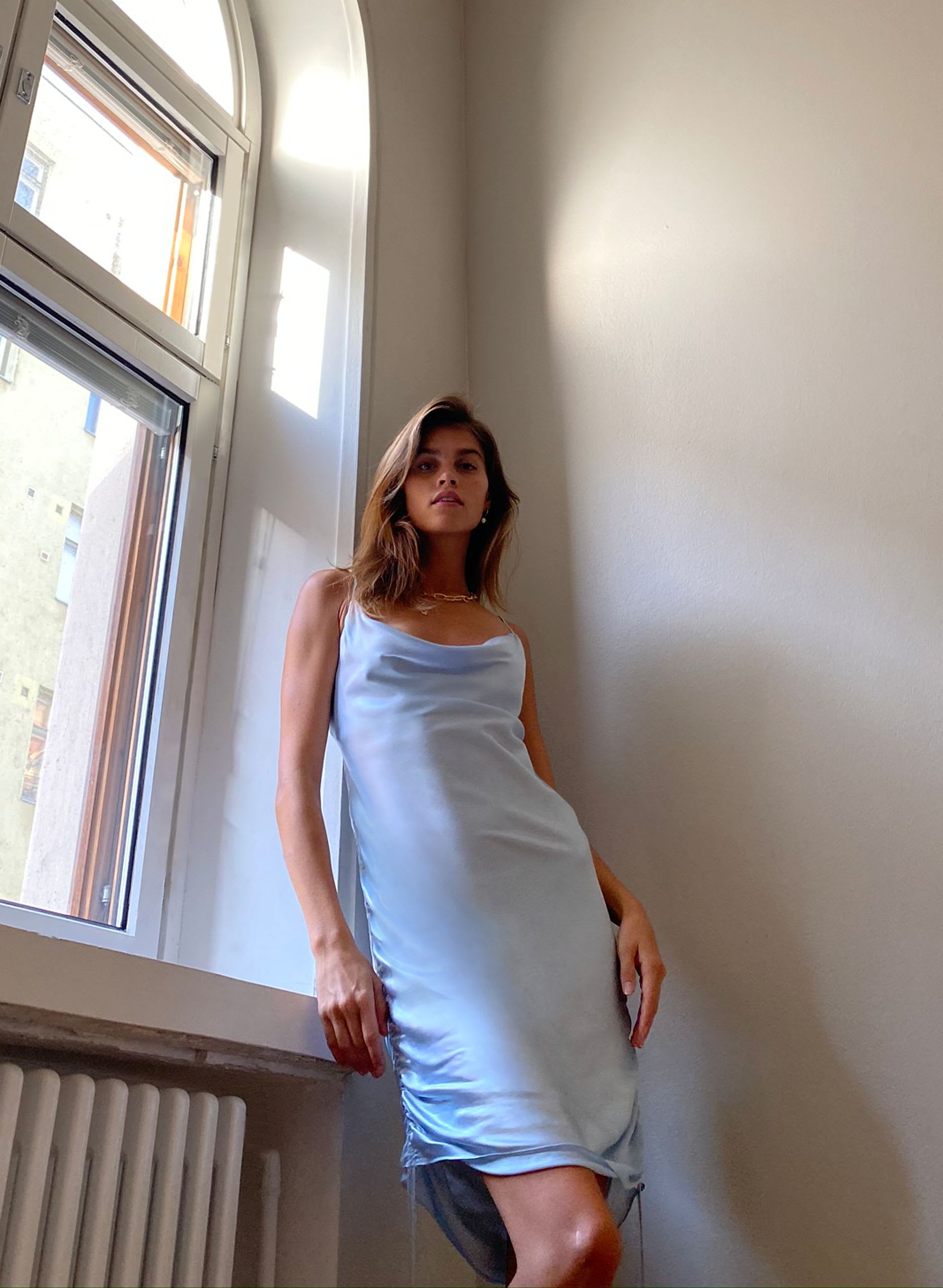 aritzia wilfred only ruched slip dress Only Ruched Slip Dress