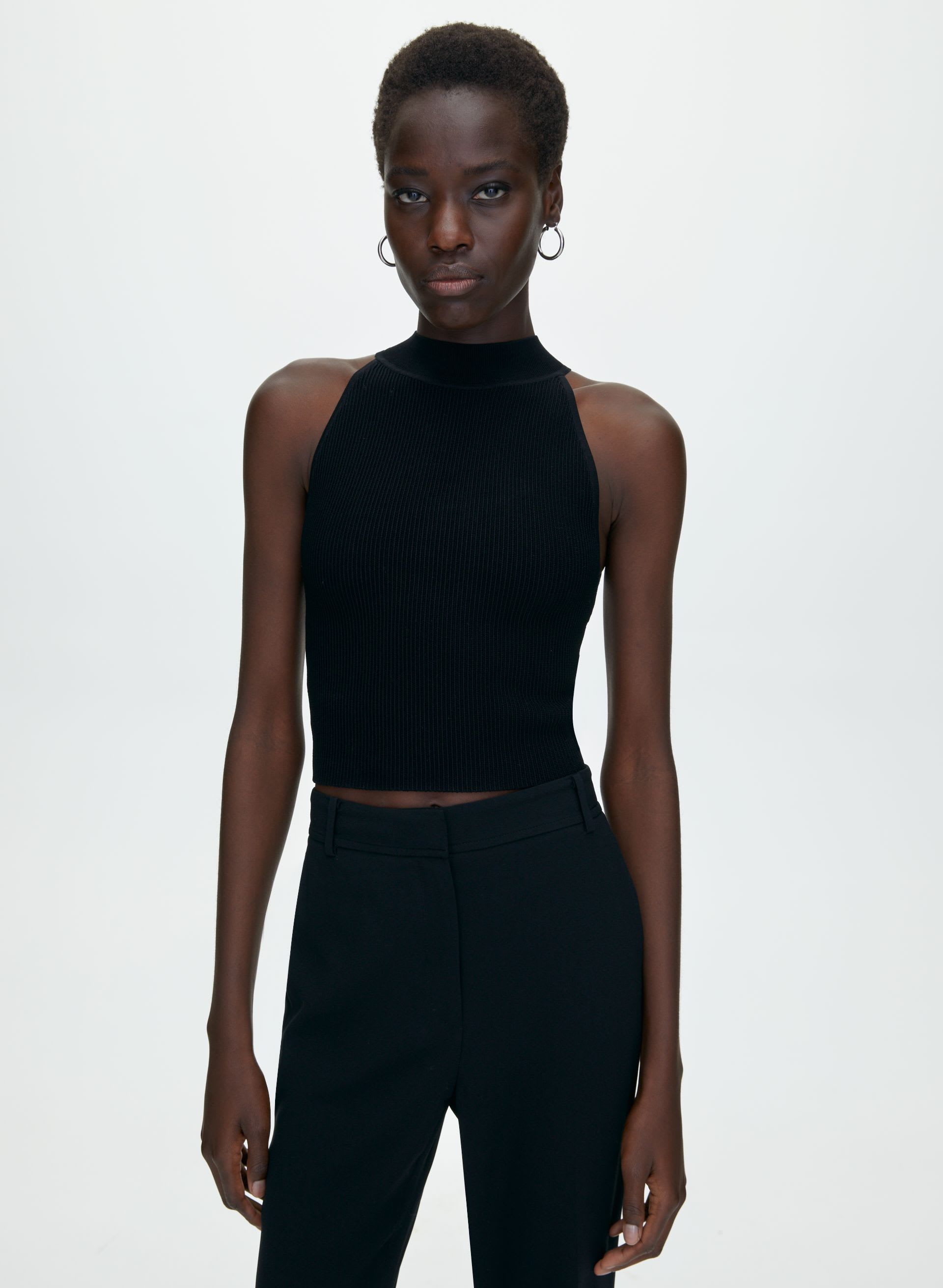 Sculpt Knit Mockneck Halter Top | Aritzia US