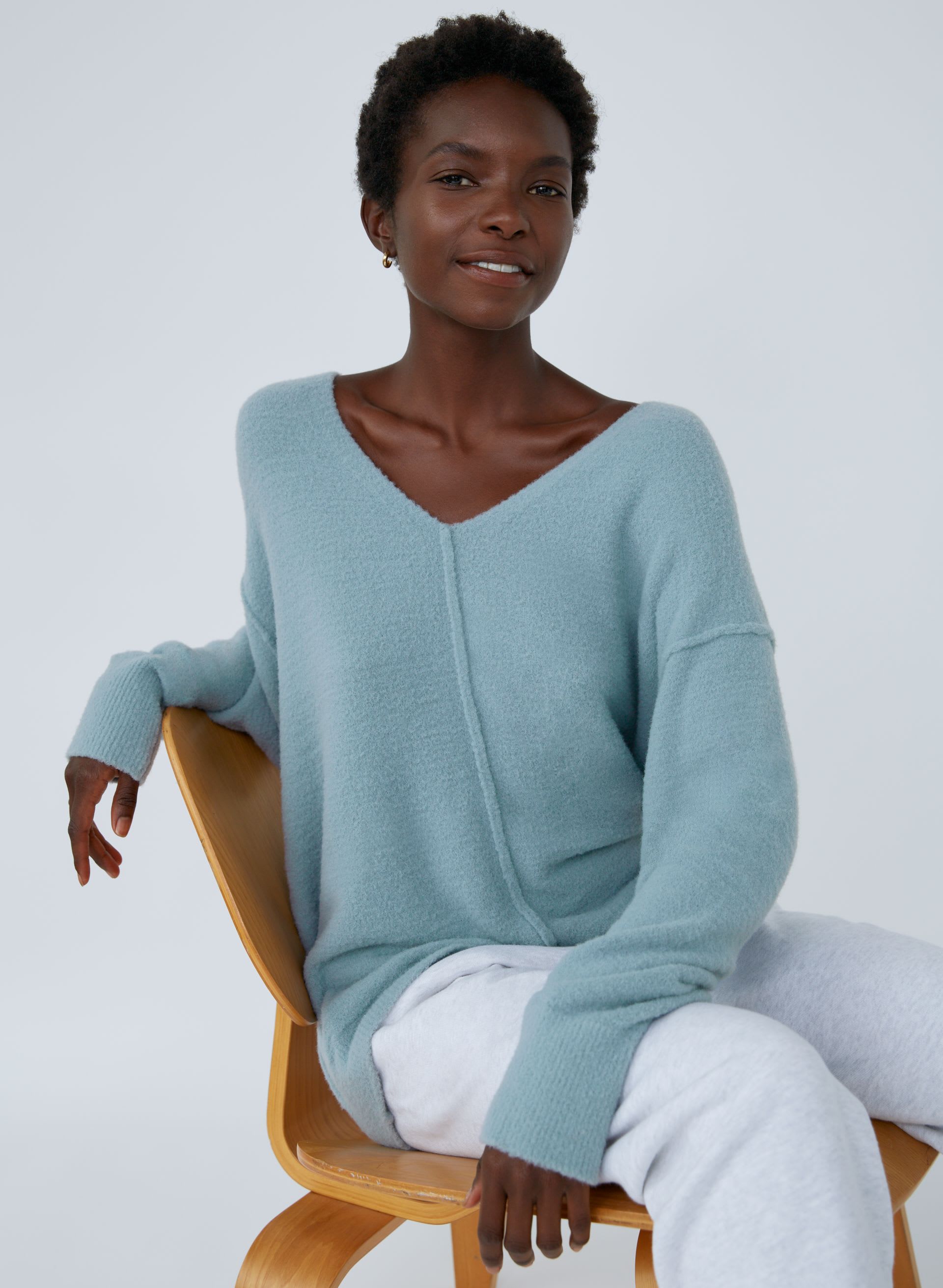 HUSH KNIT V-NECK SWEATER | Aritzia