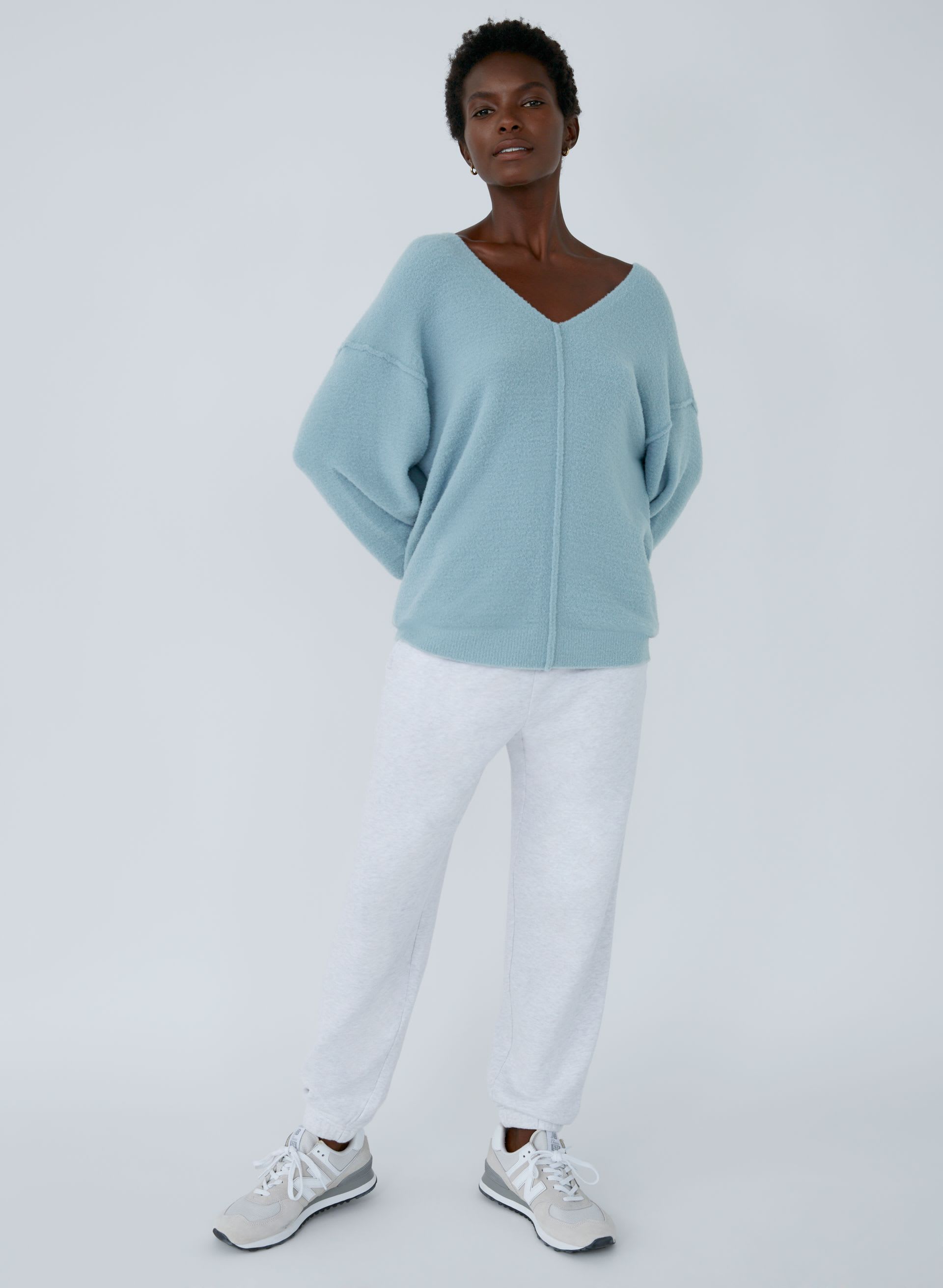 HUSH KNIT V-NECK SWEATER | Aritzia