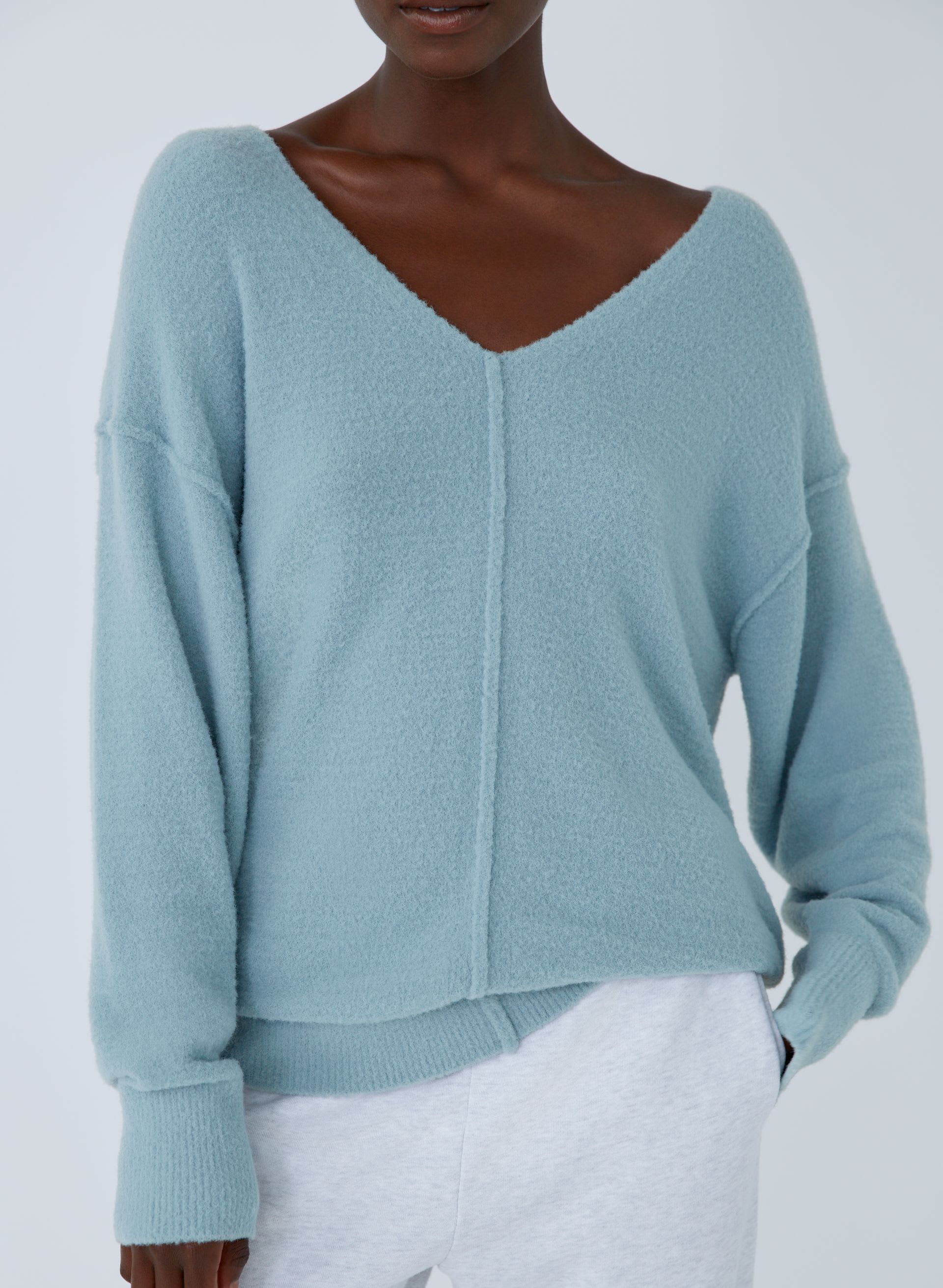 HUSH KNIT V-NECK SWEATER | Aritzia