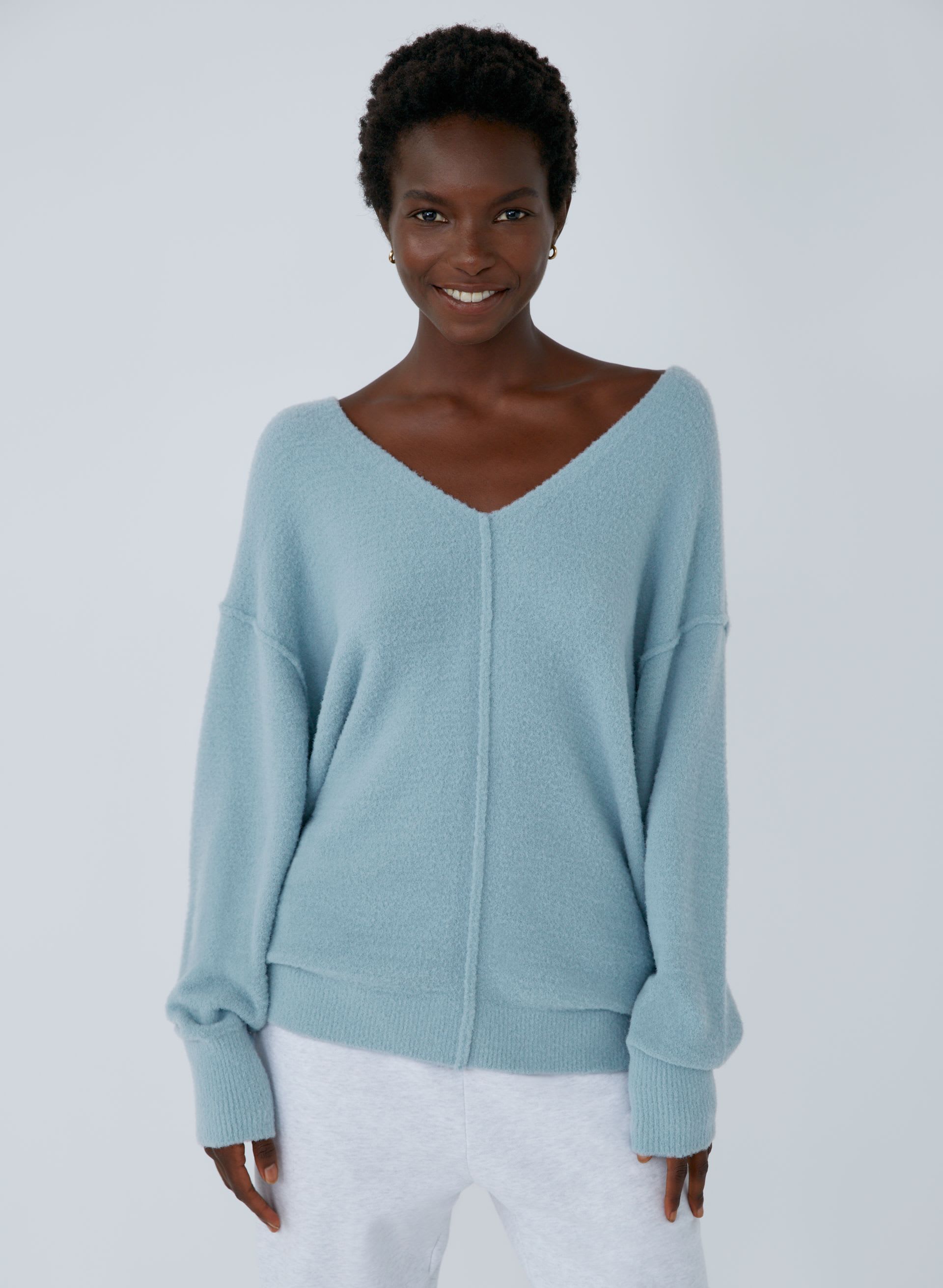 HUSH KNIT V-NECK SWEATER | Aritzia