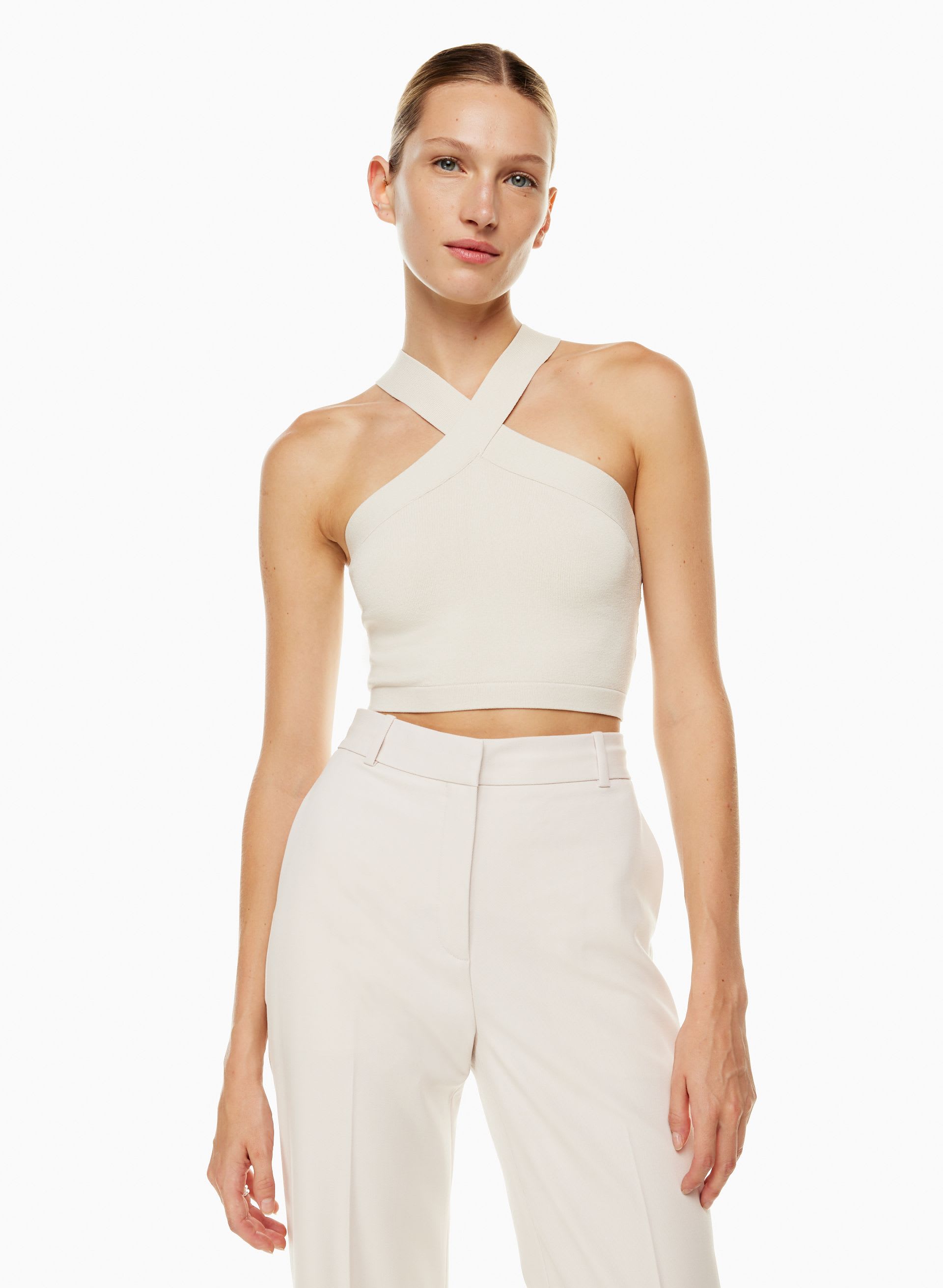 Sculpt Knit Criss Cross Cropped Tank | Aritzia US