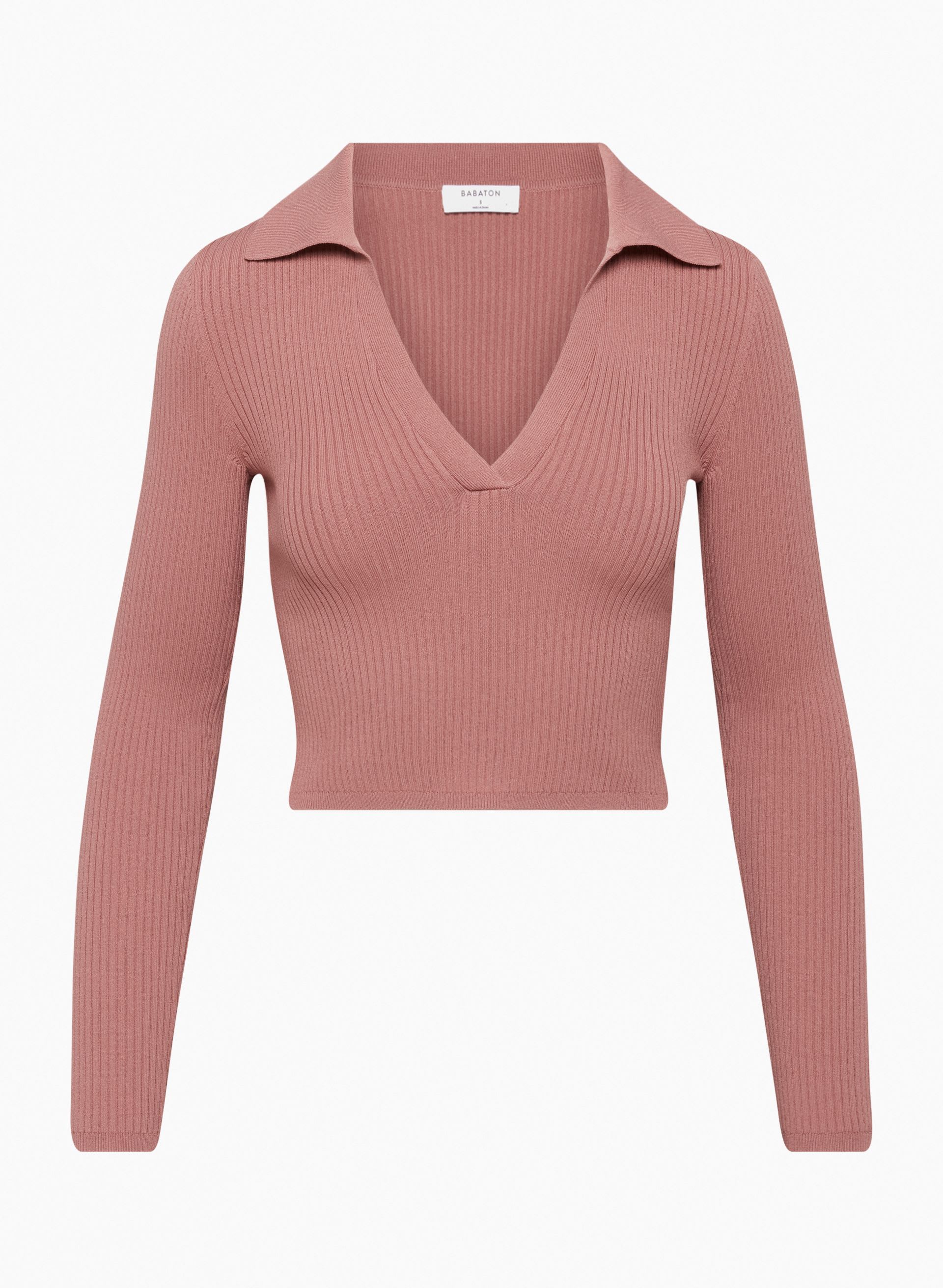 Sculpt Knit Polo Longsleeve | Aritzia US