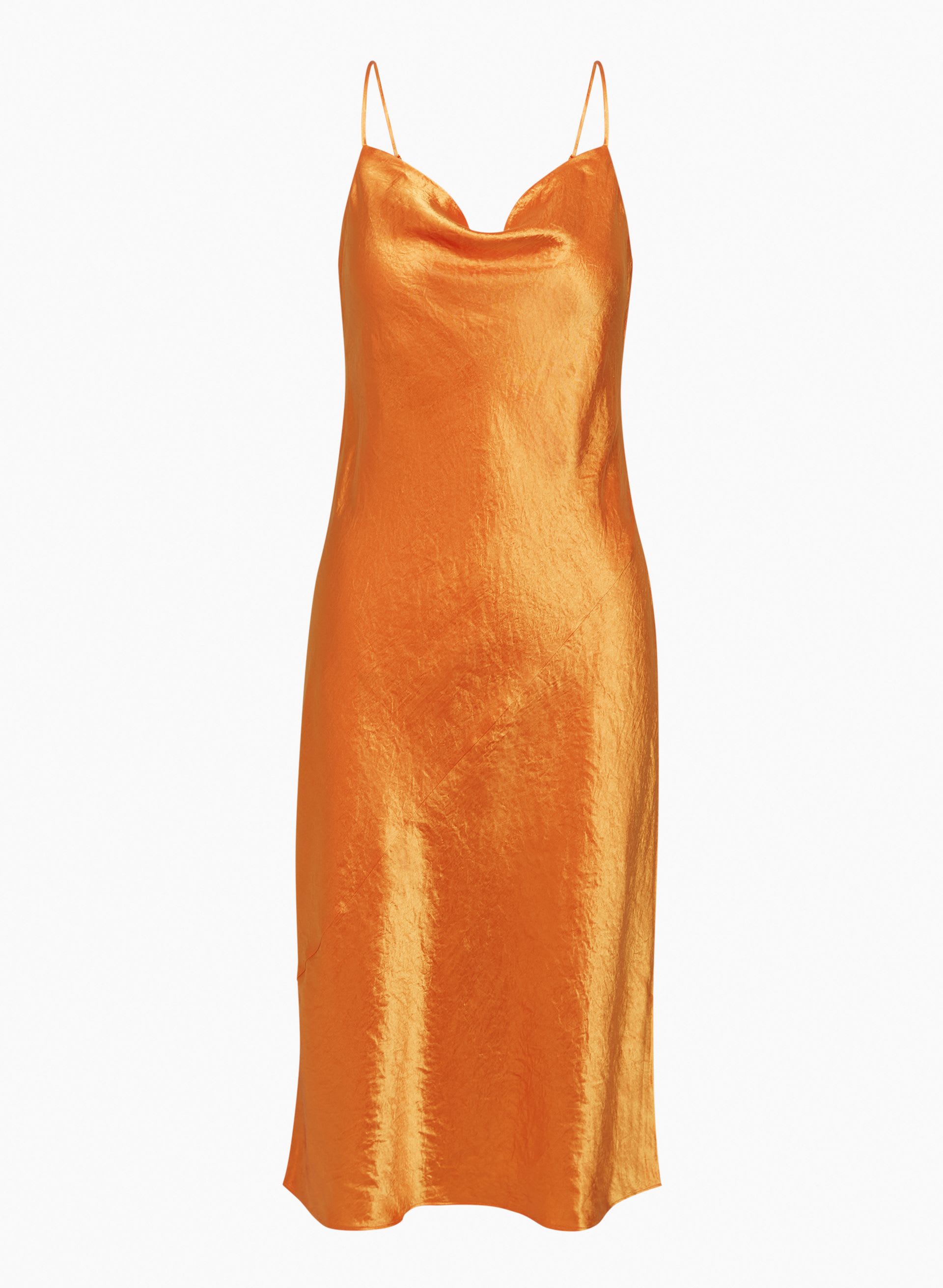 aritzia orange slip dress Aritzia peach coral slip dress