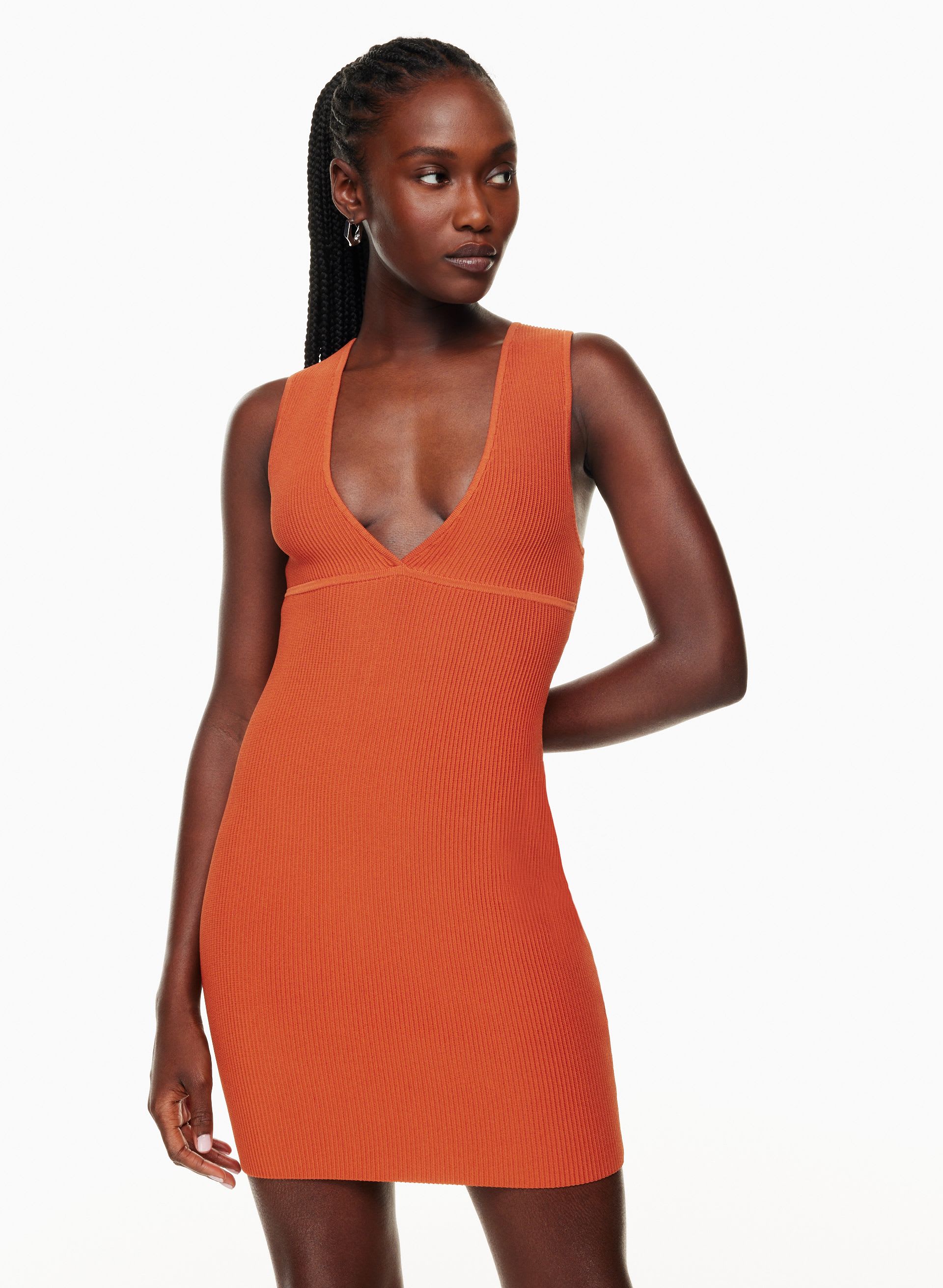 aritzia ribbed dress Sculpt Knit Halter Dress