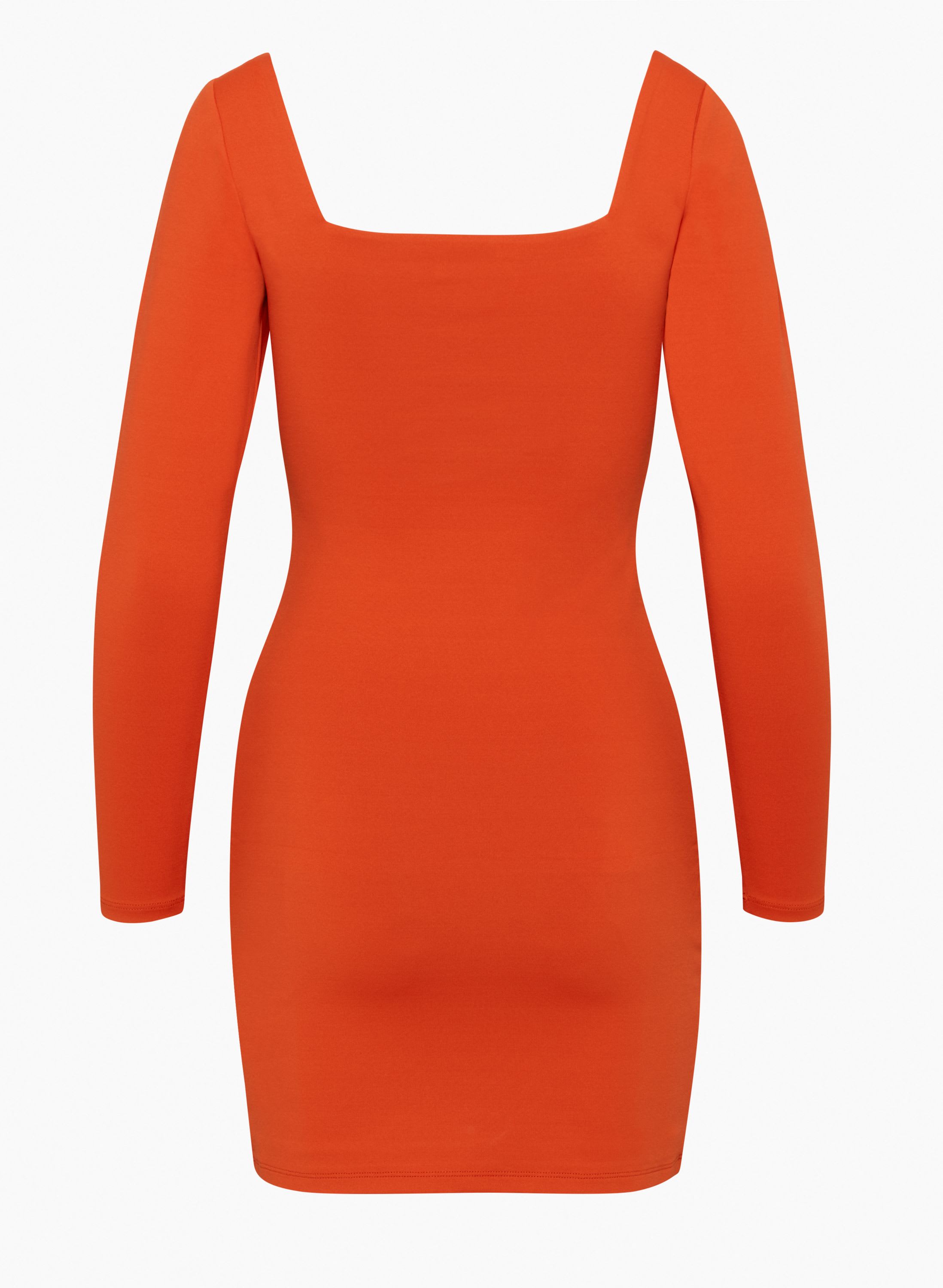 knee length dresses for ladies Modal Square Neck Long Sleeve Mini Dress in White - XXL