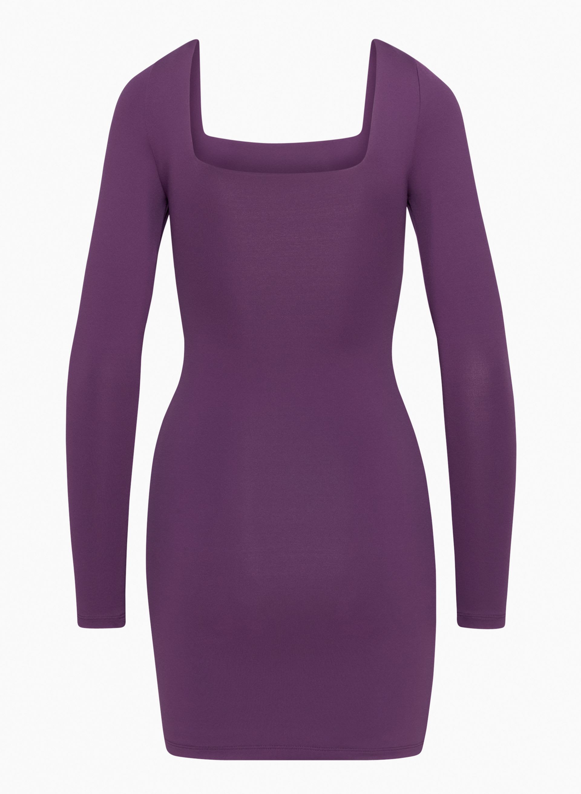 CONTOUR SQUARENECK LONGSLEEVE MINI DRESS | Aritzia
