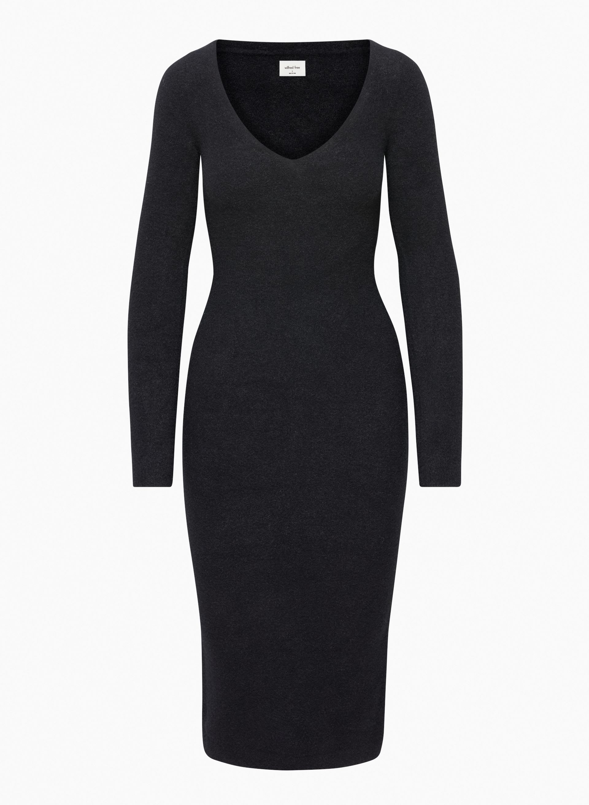 HUSH KNIT V-NECK DRESS | Aritzia