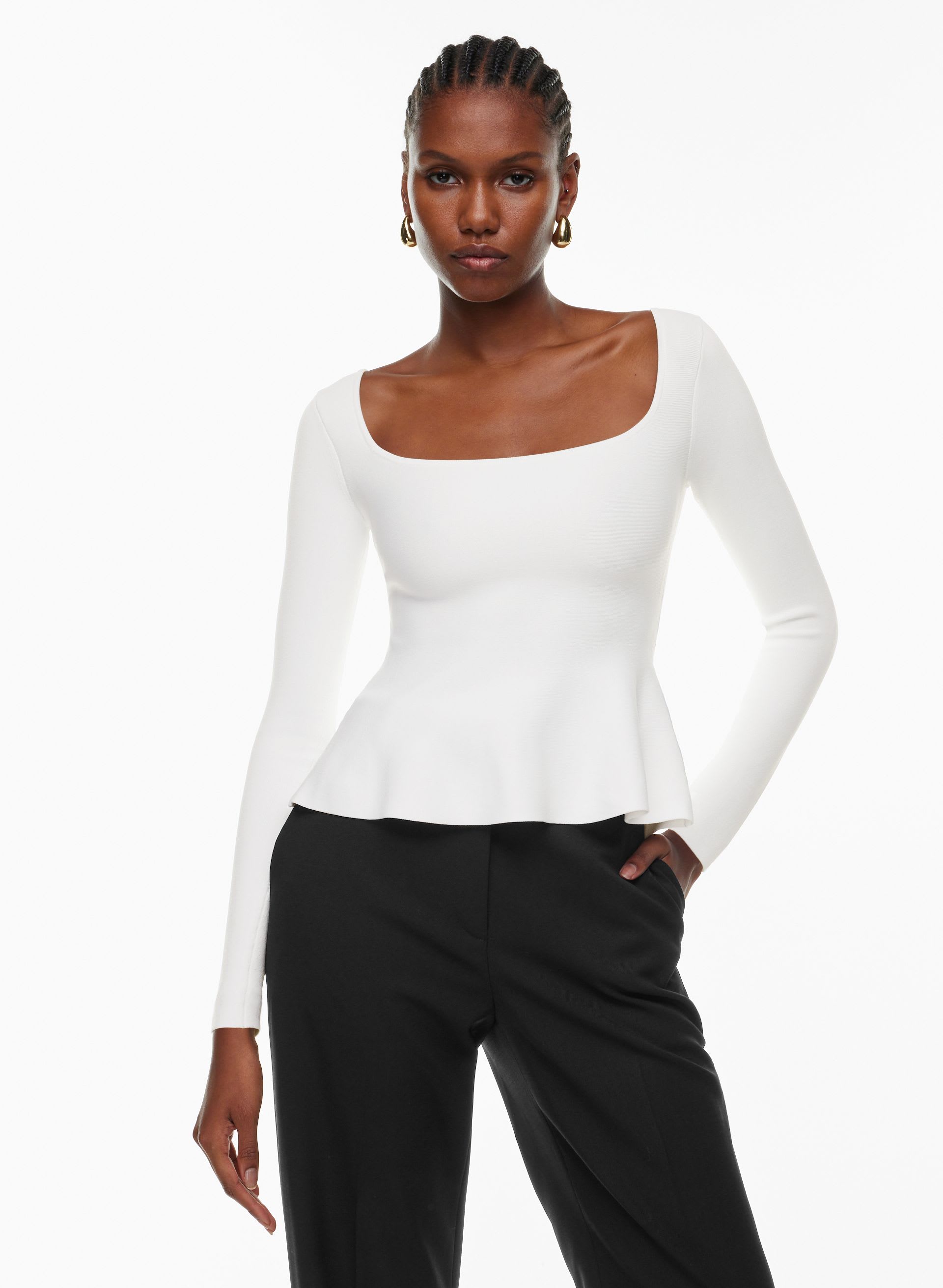 Sculpt Knit Pouf Longsleeve | Aritzia US