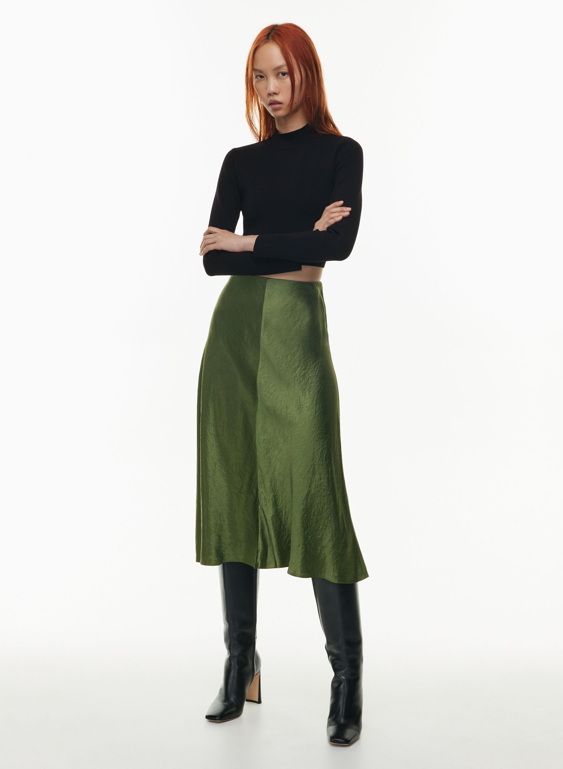PIETA SATIN SKIRT | Aritzia