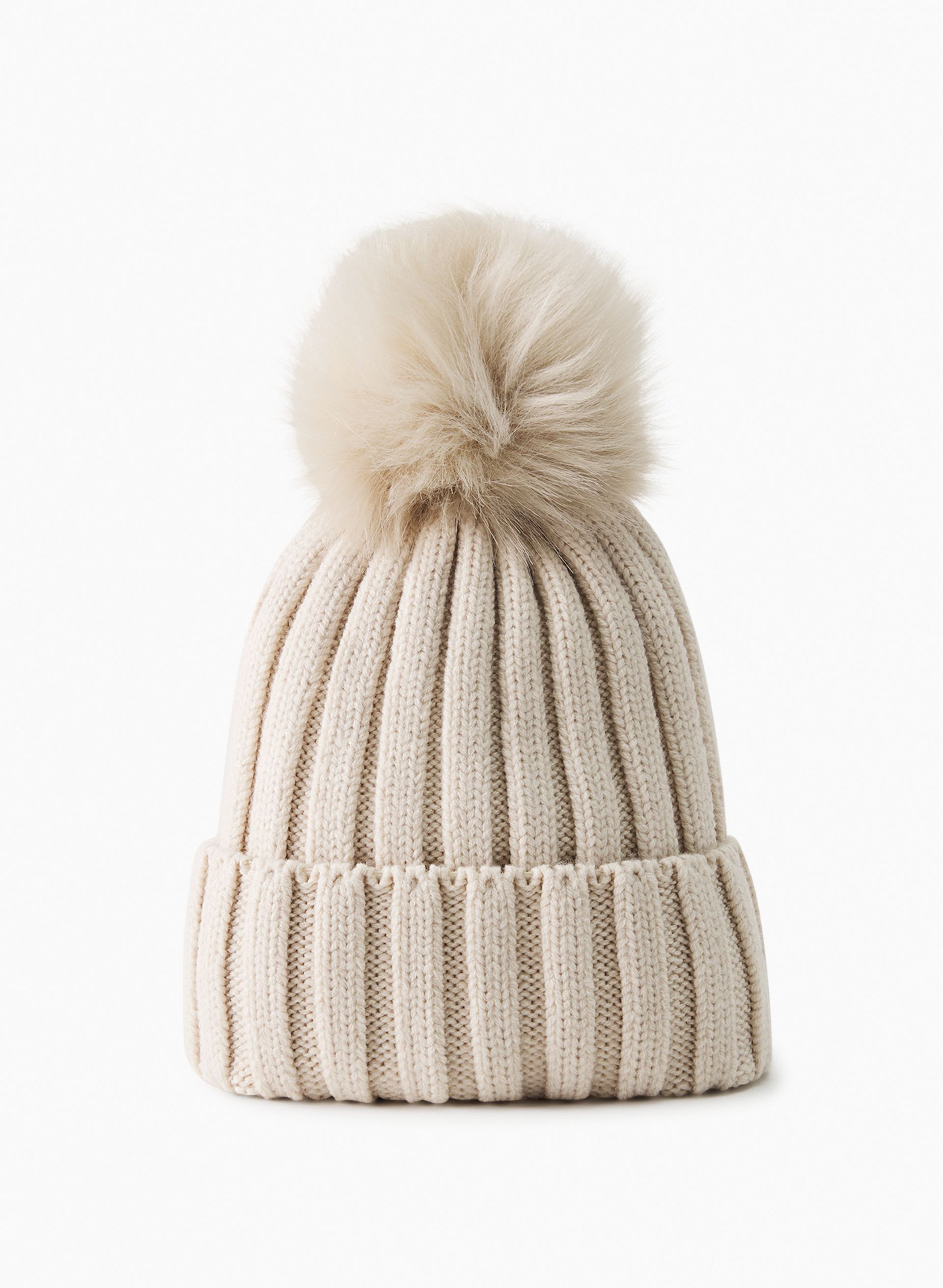 REAL FAUX FUR POM CUFFED BEANIE | Aritzia