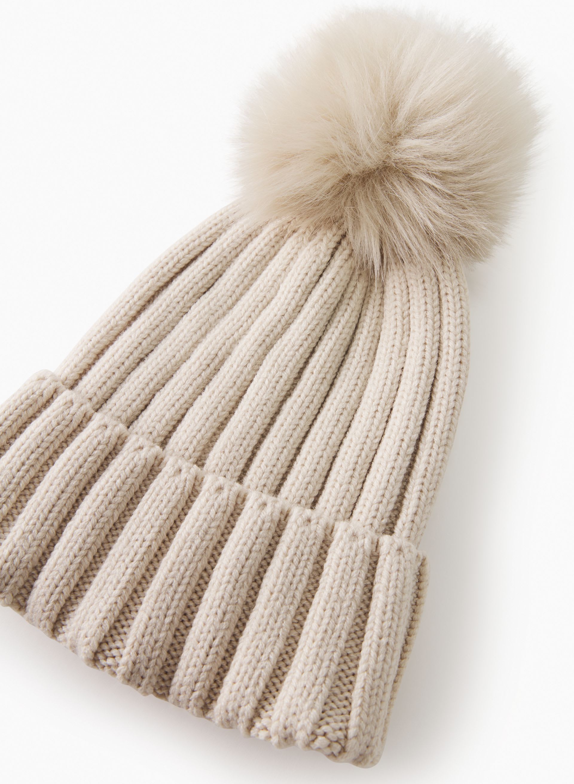 REAL FAUX FUR POM CUFFED BEANIE | Aritzia