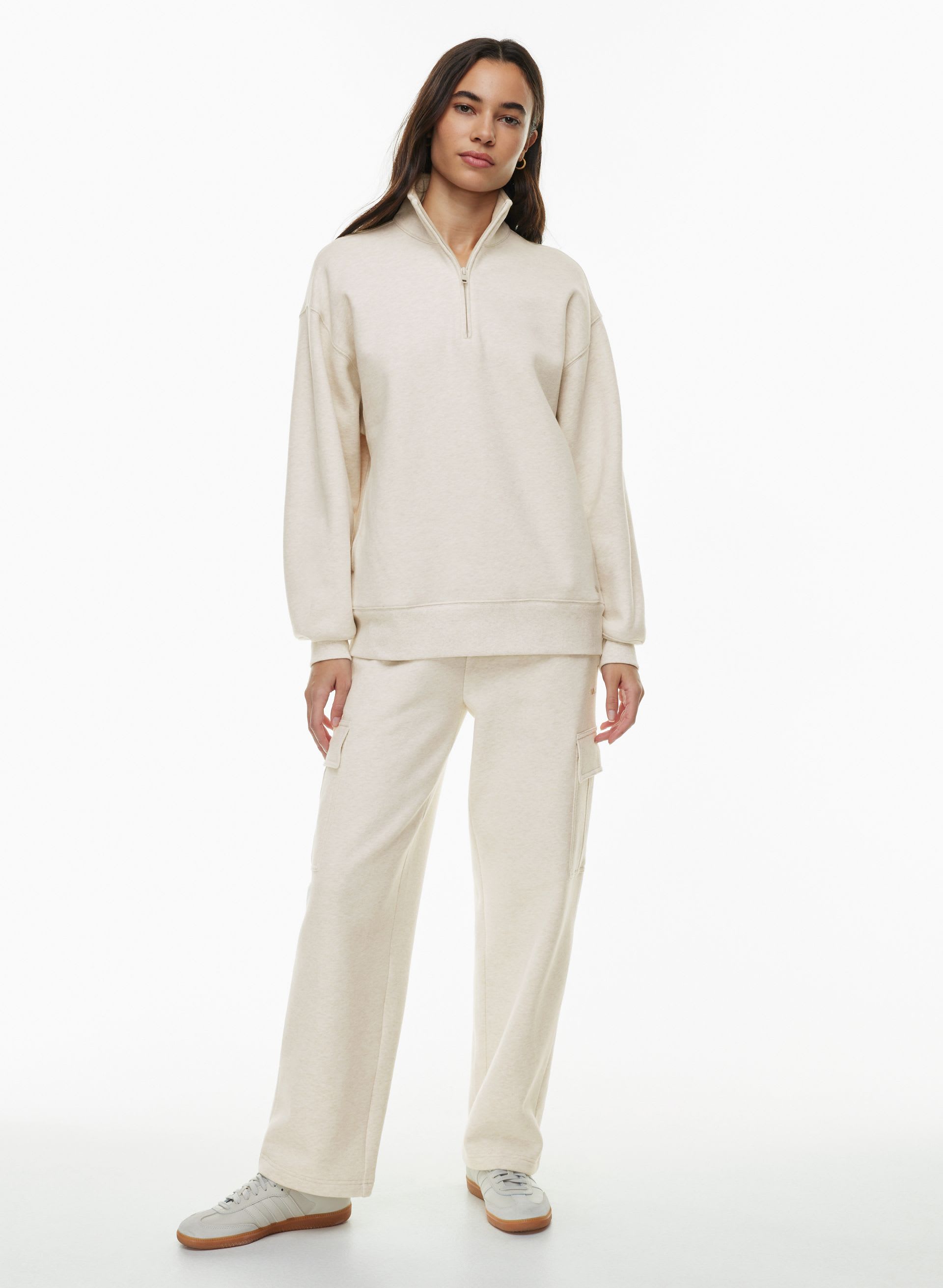COZY FLEECE BOYFRIEND 1/4 ZIP SWEATSHIRT | Aritzia