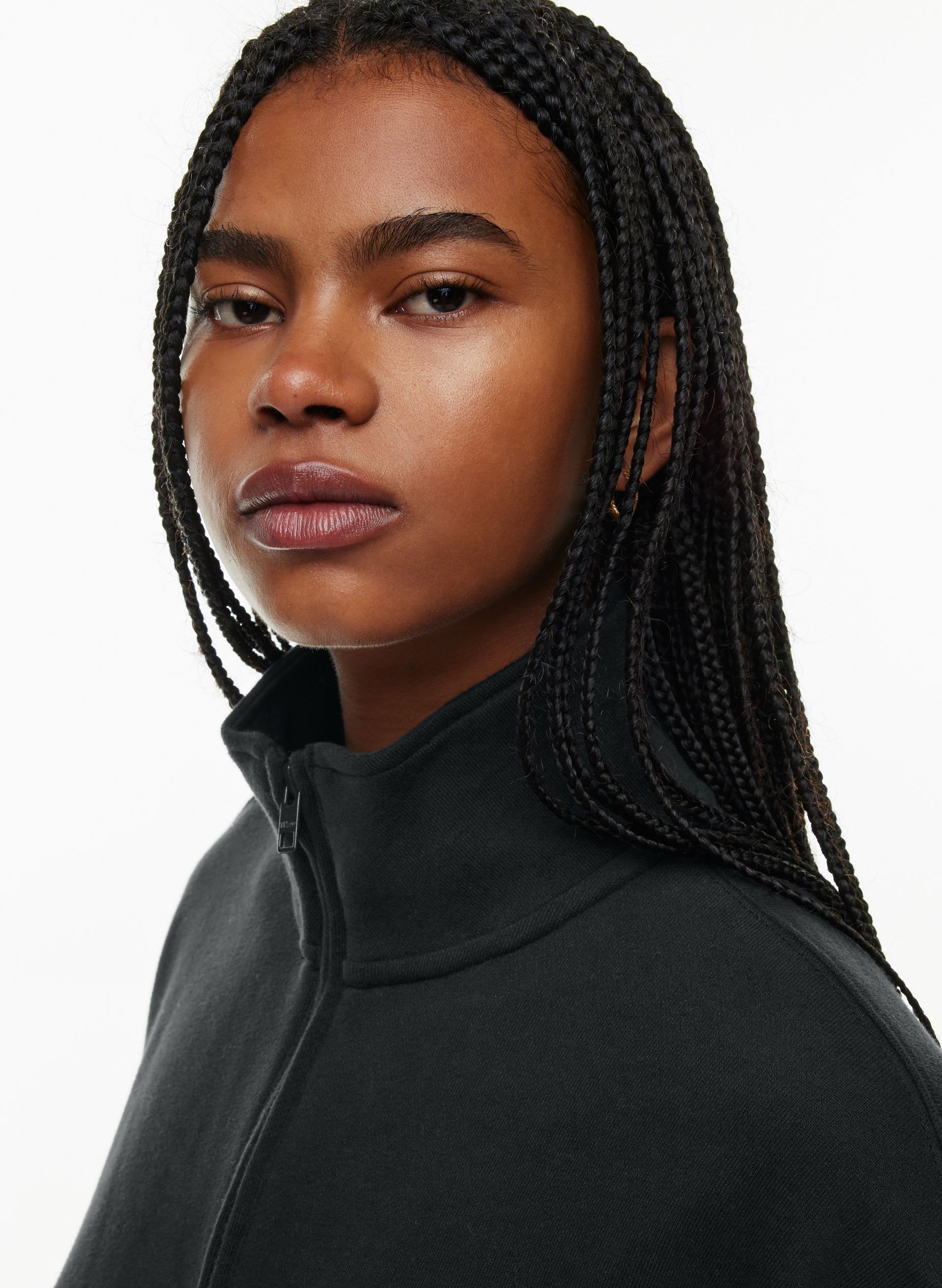 Terry Fleece Boyfriend 1/4 Zip Sweatshirt | Aritzia CA
