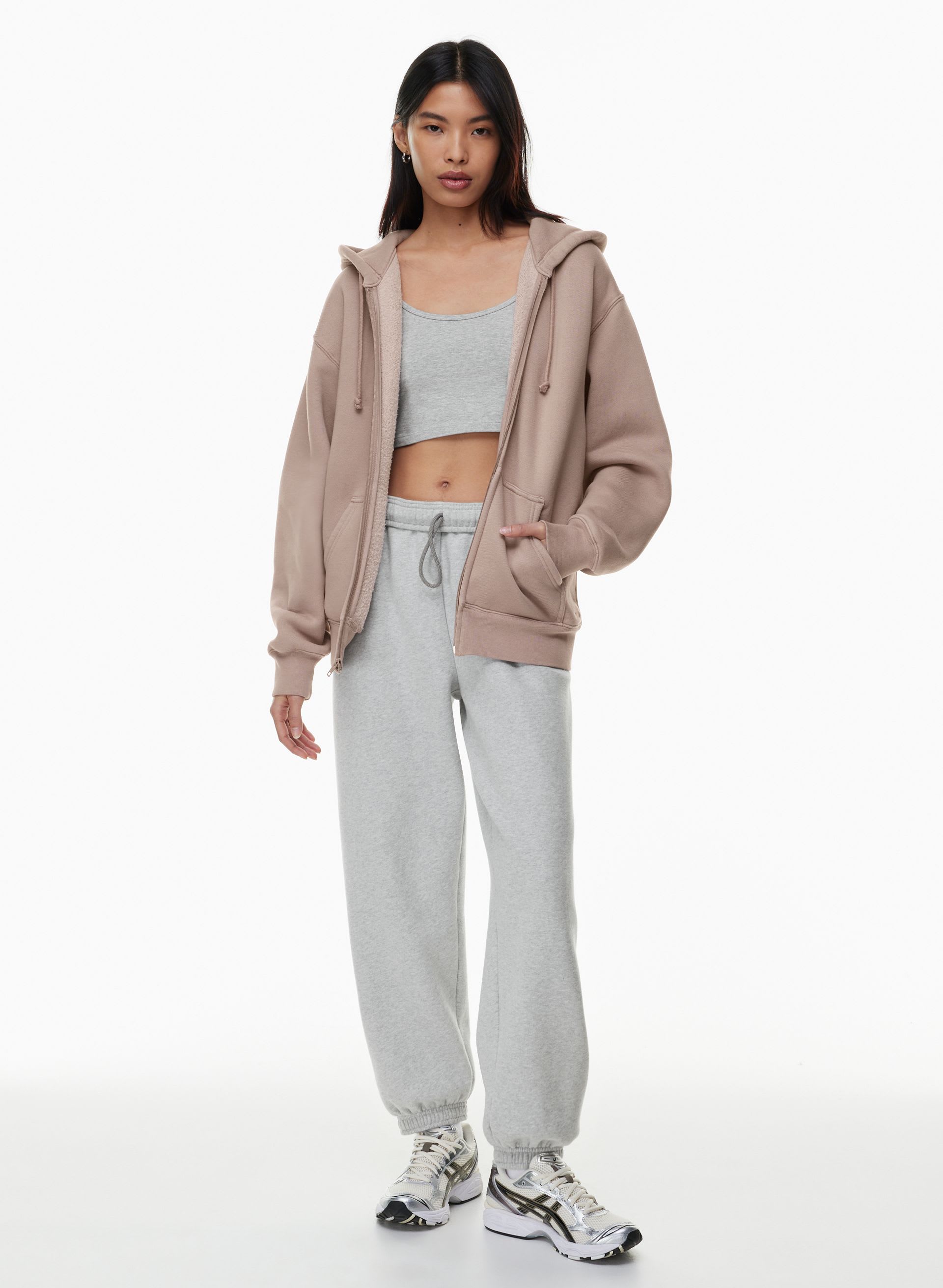 BUBBLE FLEECE BOYFRIEND ZIP HOODIE | Aritzia