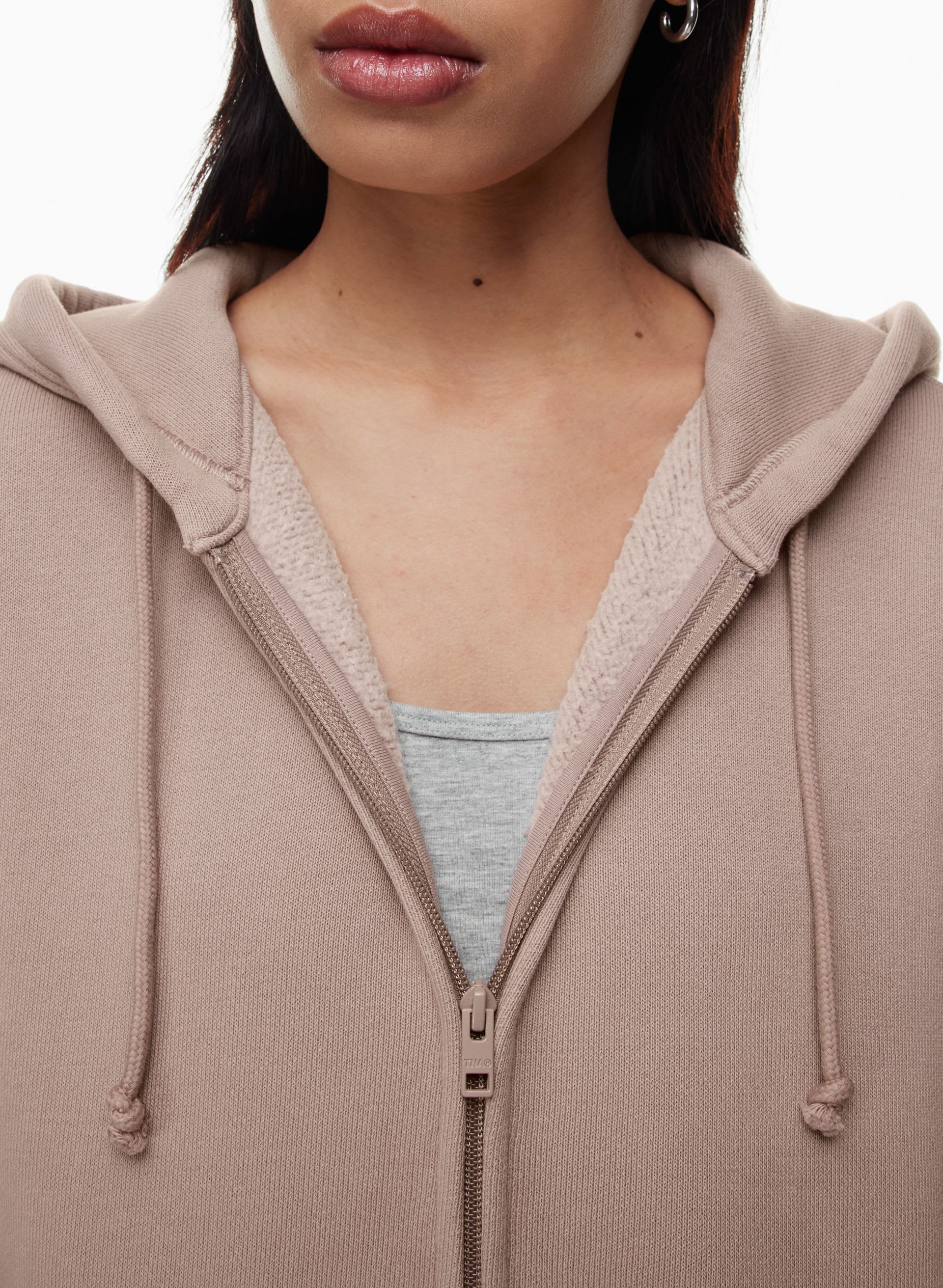 BUBBLE FLEECE BOYFRIEND ZIP HOODIE | Aritzia