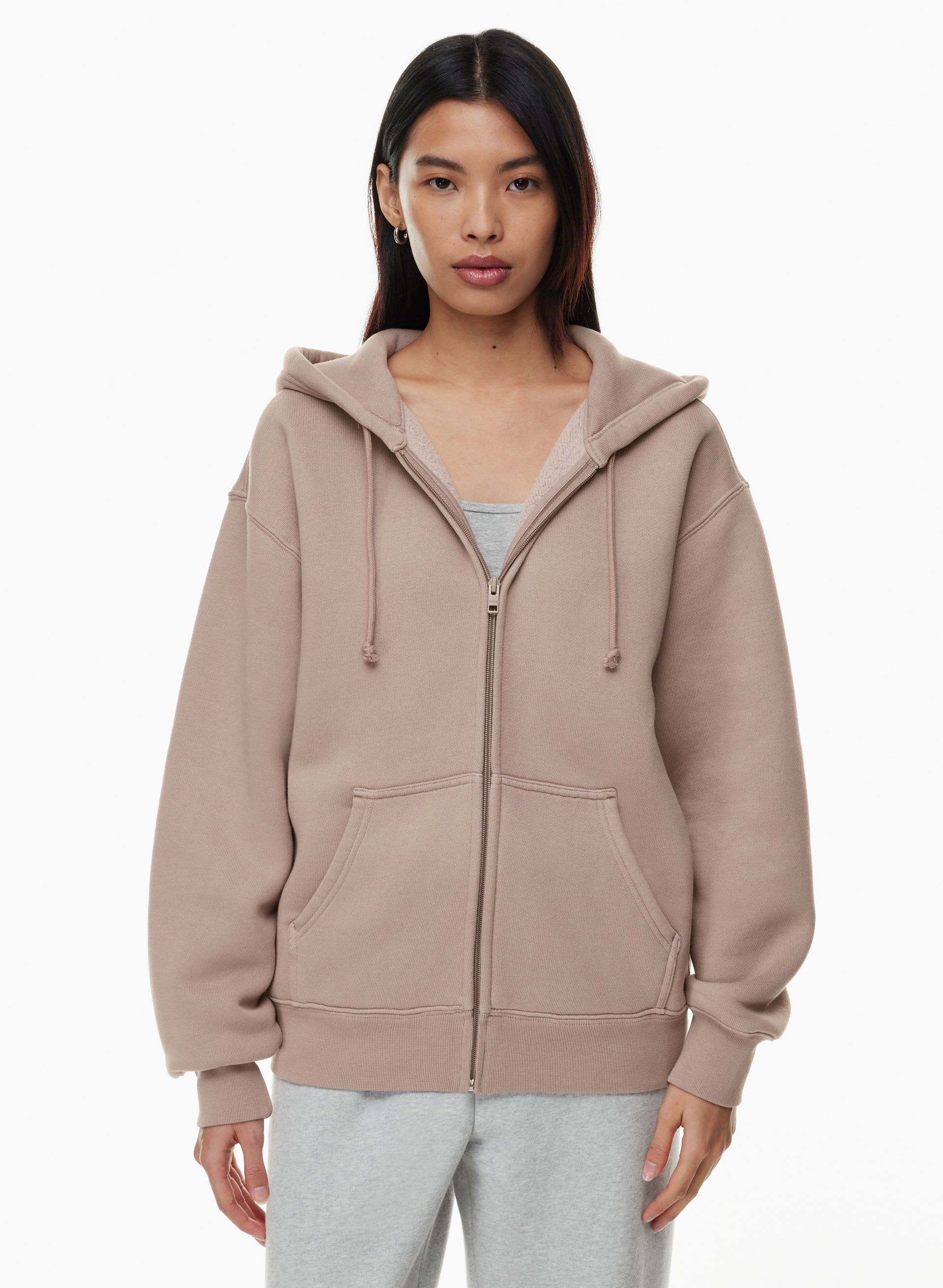 BUBBLE FLEECE BOYFRIEND ZIP HOODIE | Aritzia