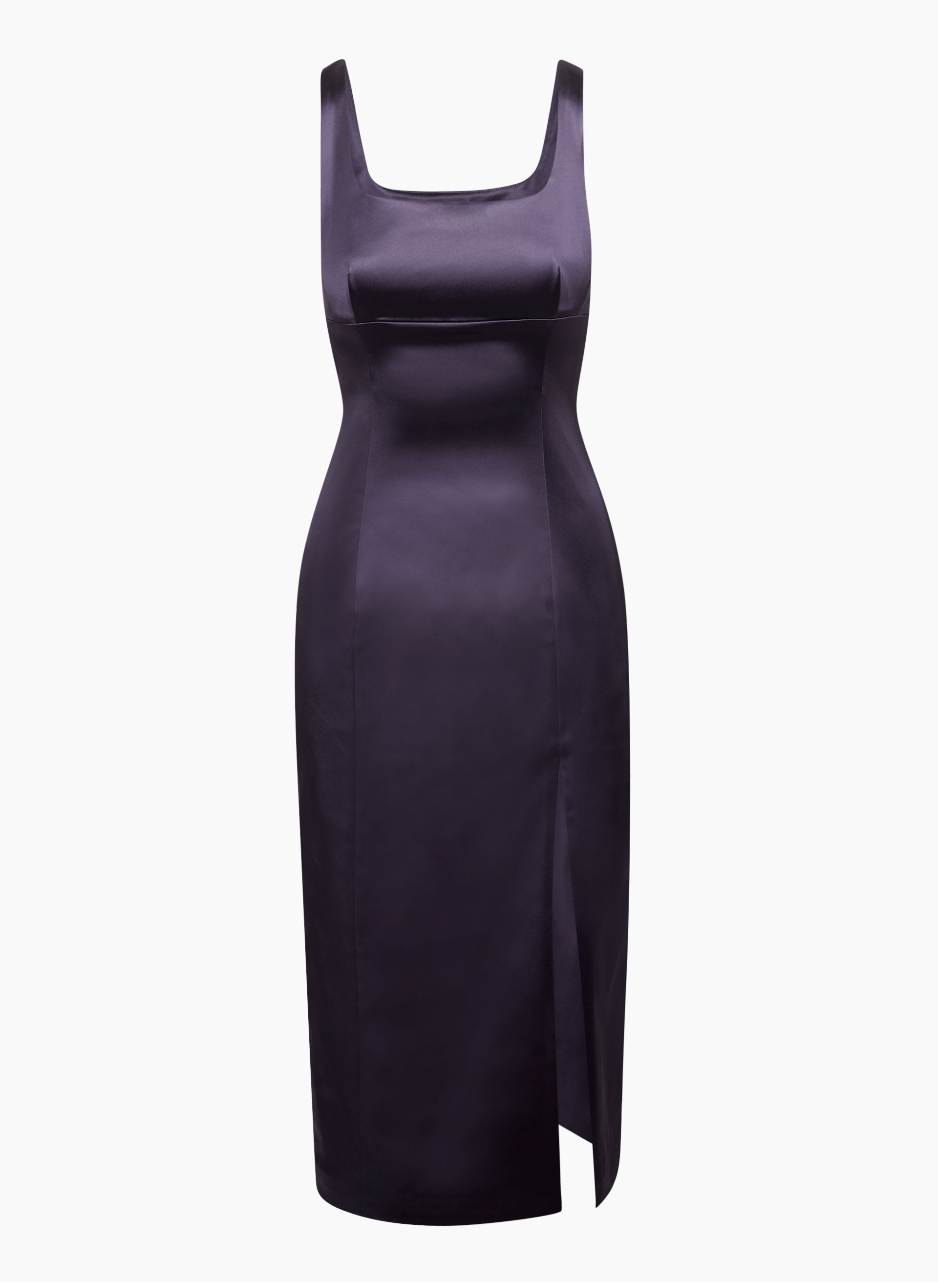 angelina midi dress - blue/choc stripe Cecilia Blue Striped Strapless Midi Dress | Women's Clothing