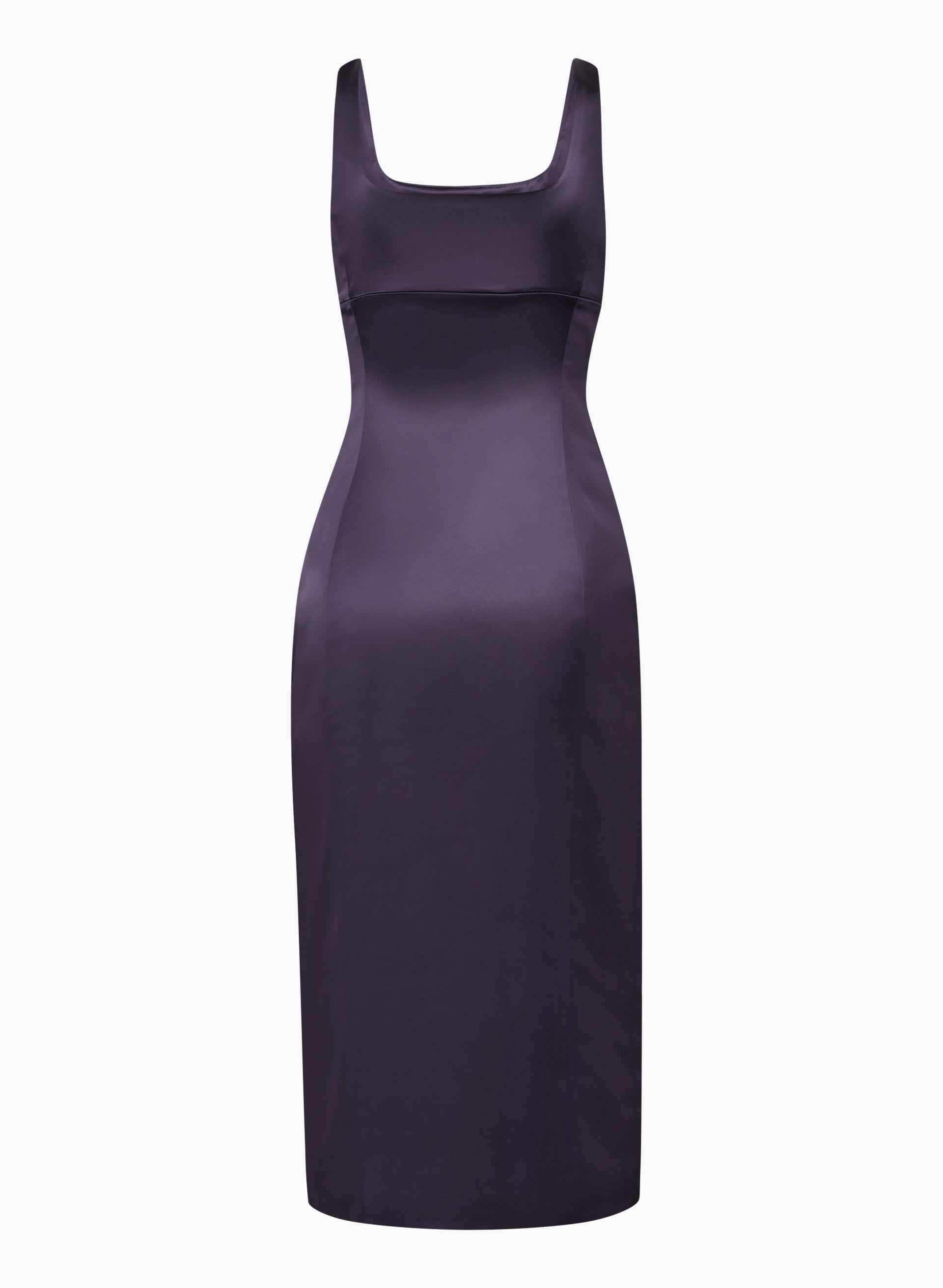 SHINE SATIN MIDI DRESS | Aritzia