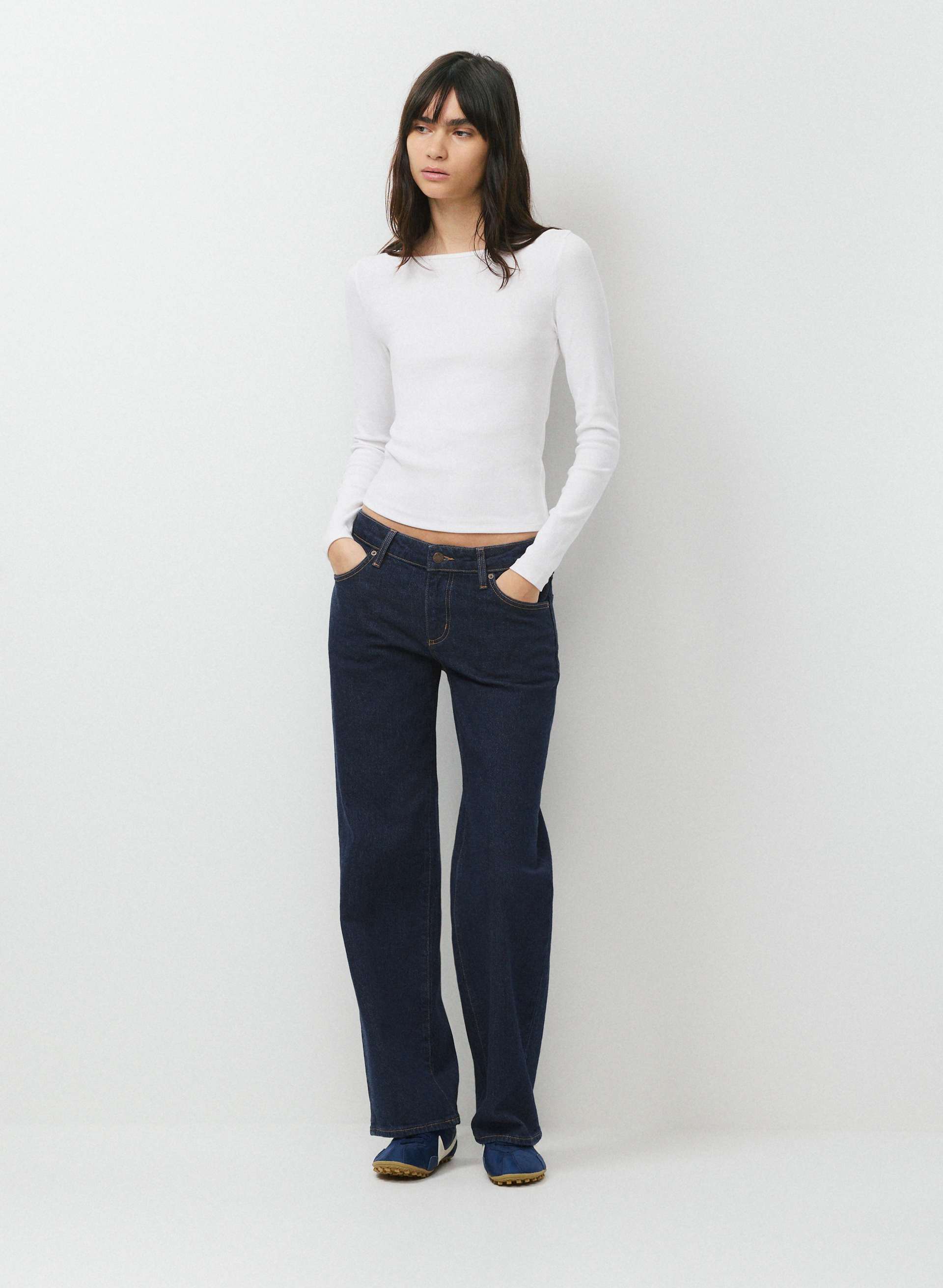 HOMESTRETCH™ RIB AIRWAVE LONGSLEEVE - Stretchy ribbed cotton boatneck longsleeve. 