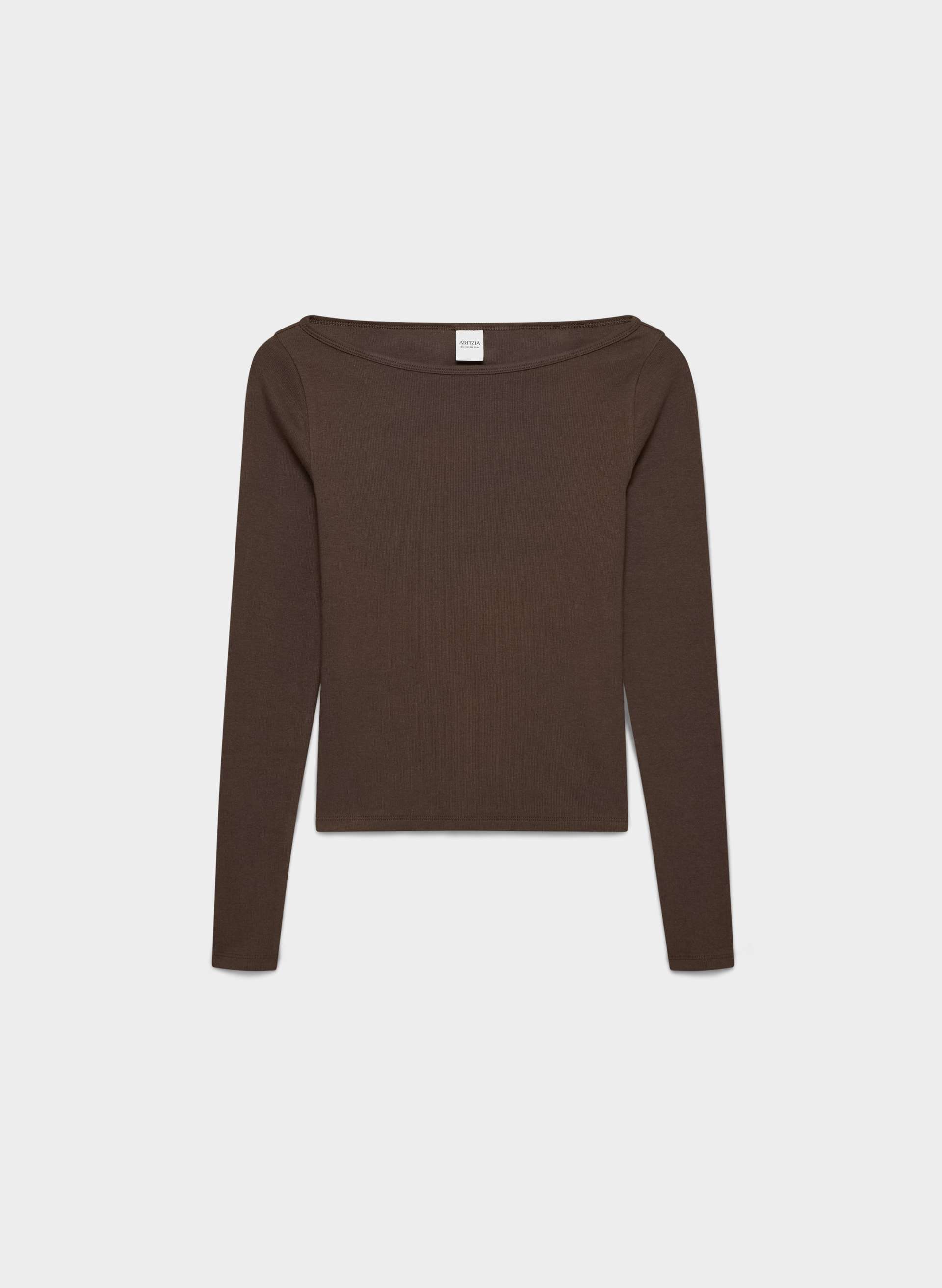 HOMESTRETCH™ RIB AIRWAVE BOATNECK LONGSLEEVE | Aritzia