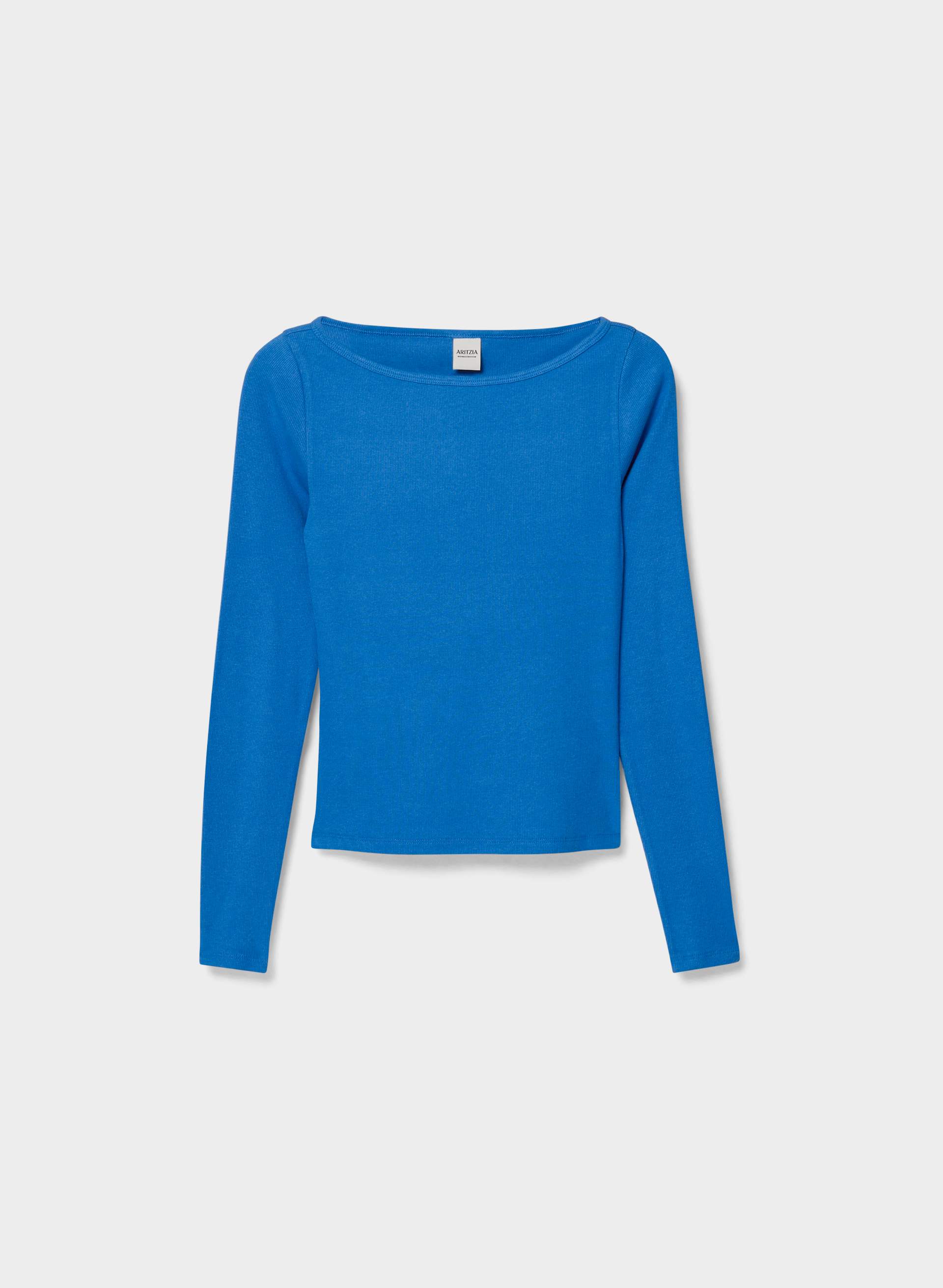 HOMESTRETCH™ RIB AIRWAVE LONGSLEEVE - Stretchy ribbed cotton boatneck longsleeve. 