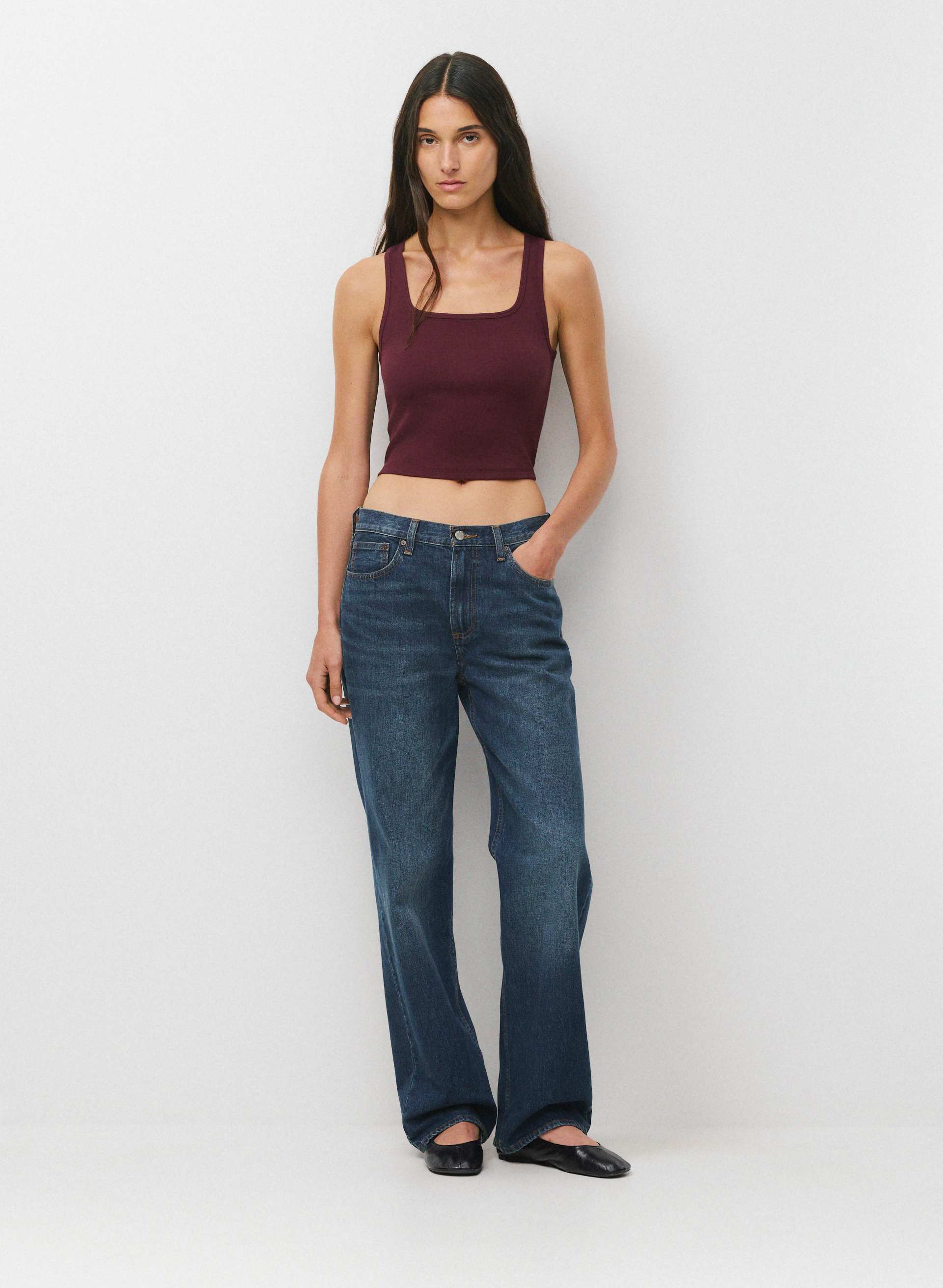 L'Appartement DEUXIEME CLASSE - 【NINETY PERCENT/ナインティ パーセント】 BOYFIT TANK HomeStretch™ Rib Frequency Waist Tank | Aritzia US