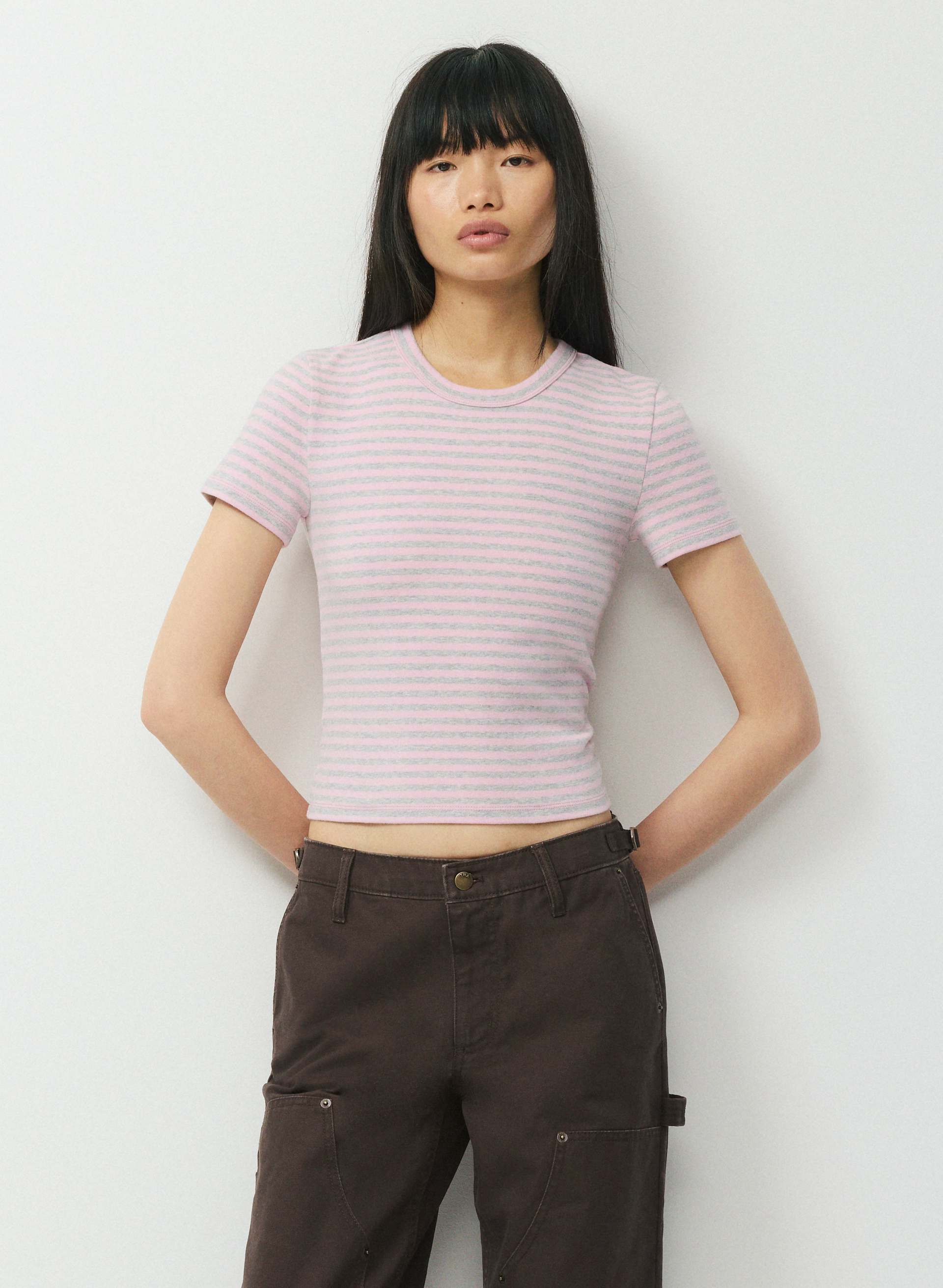LITTLE RIBBED T-SHIRT - Fine-rib crewneck t-shirt. 