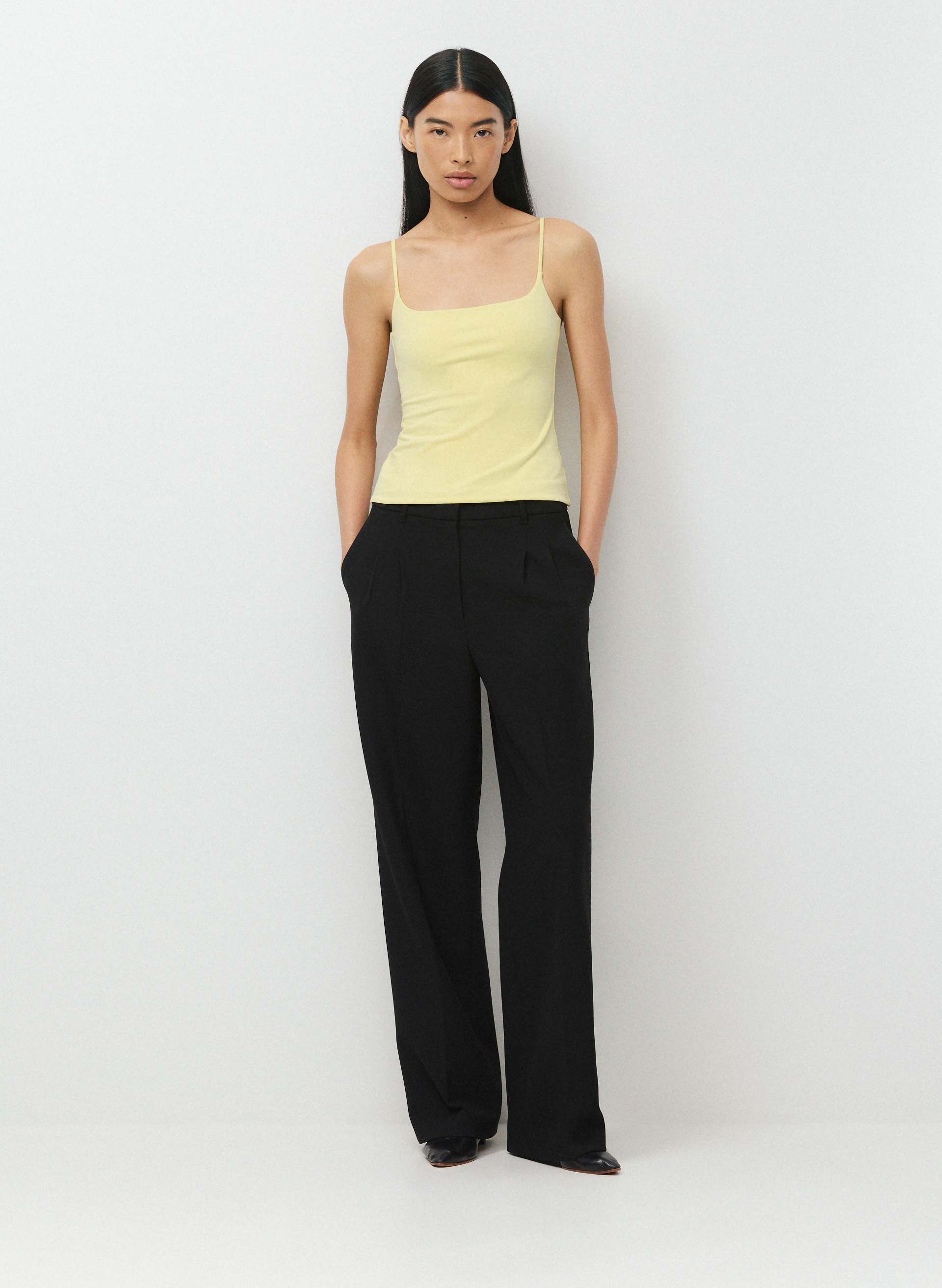CASUAL CONTOUR PRESENCE CAMI TANK - Cotton-soft squareneck cami tank with adjustable straps. 