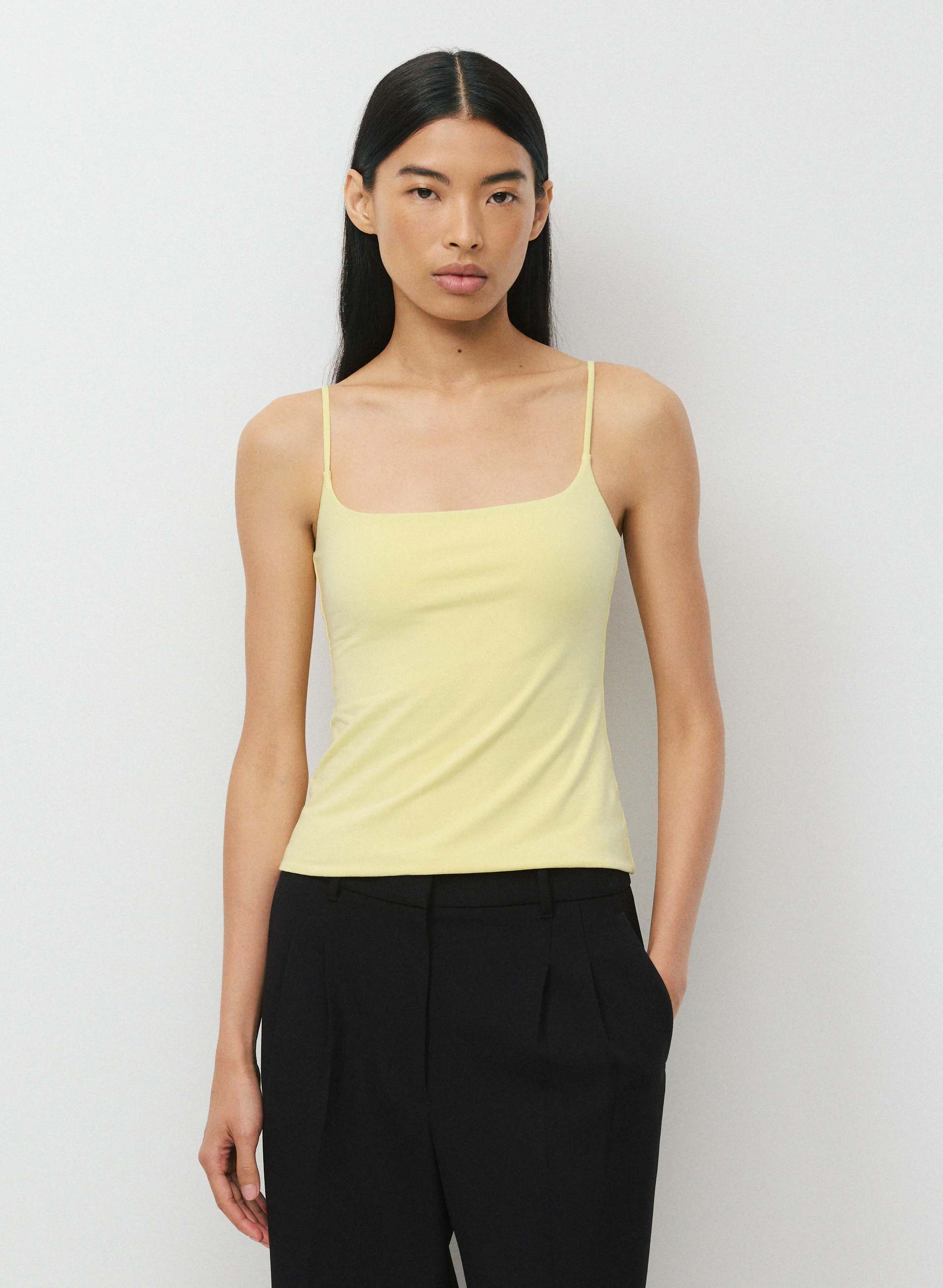 CASUAL CONTOUR PRESENCE CAMI TANK - Cotton-soft squareneck cami tank with adjustable straps. 