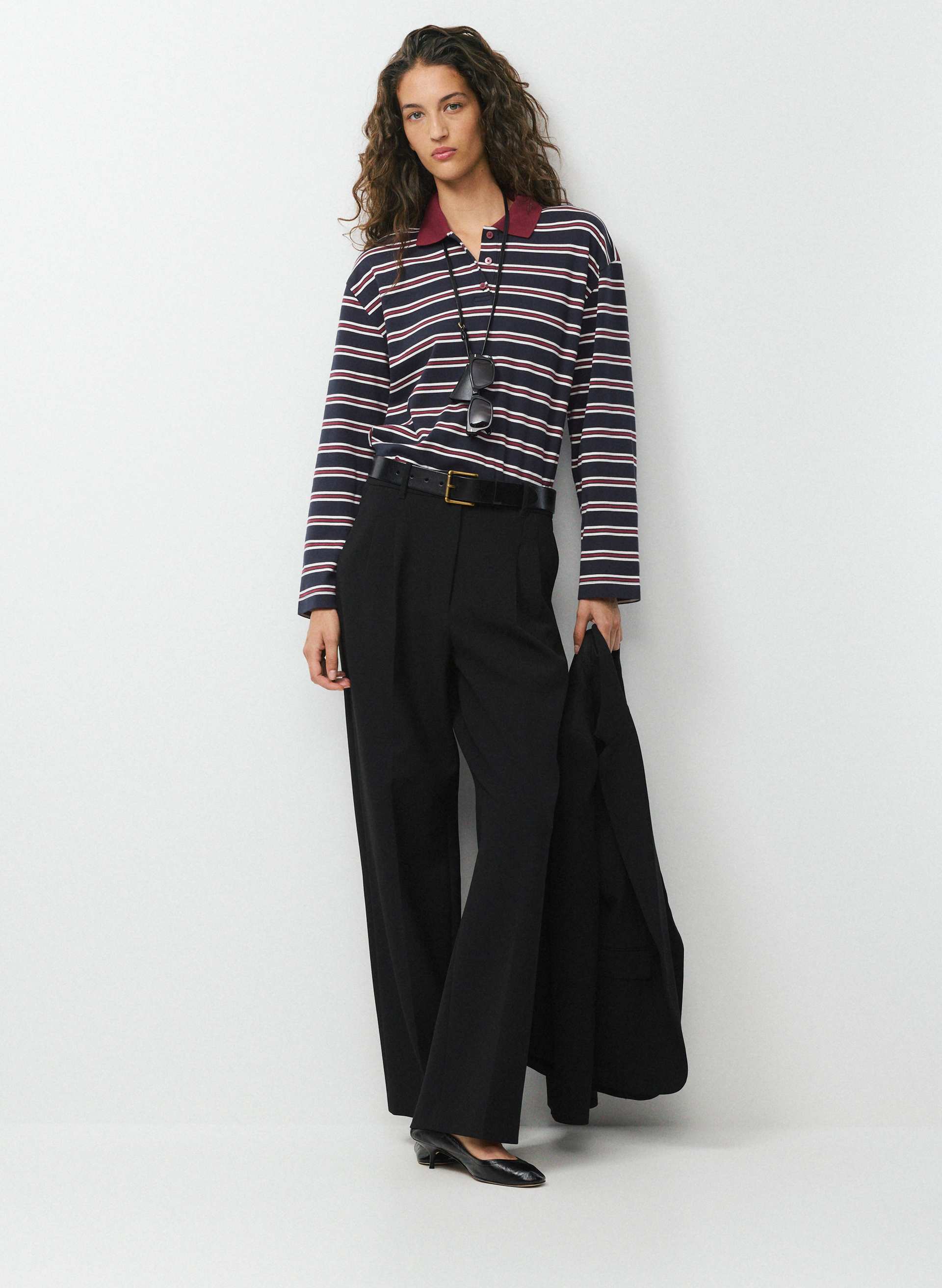 INTERLOCK COTTON ETON LONGSLEEVE | Aritzia