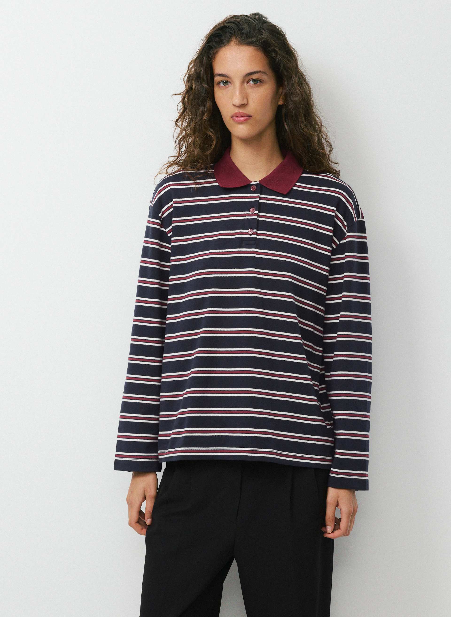 INTERLOCK COTTON ETON LONGSLEEVE | Aritzia