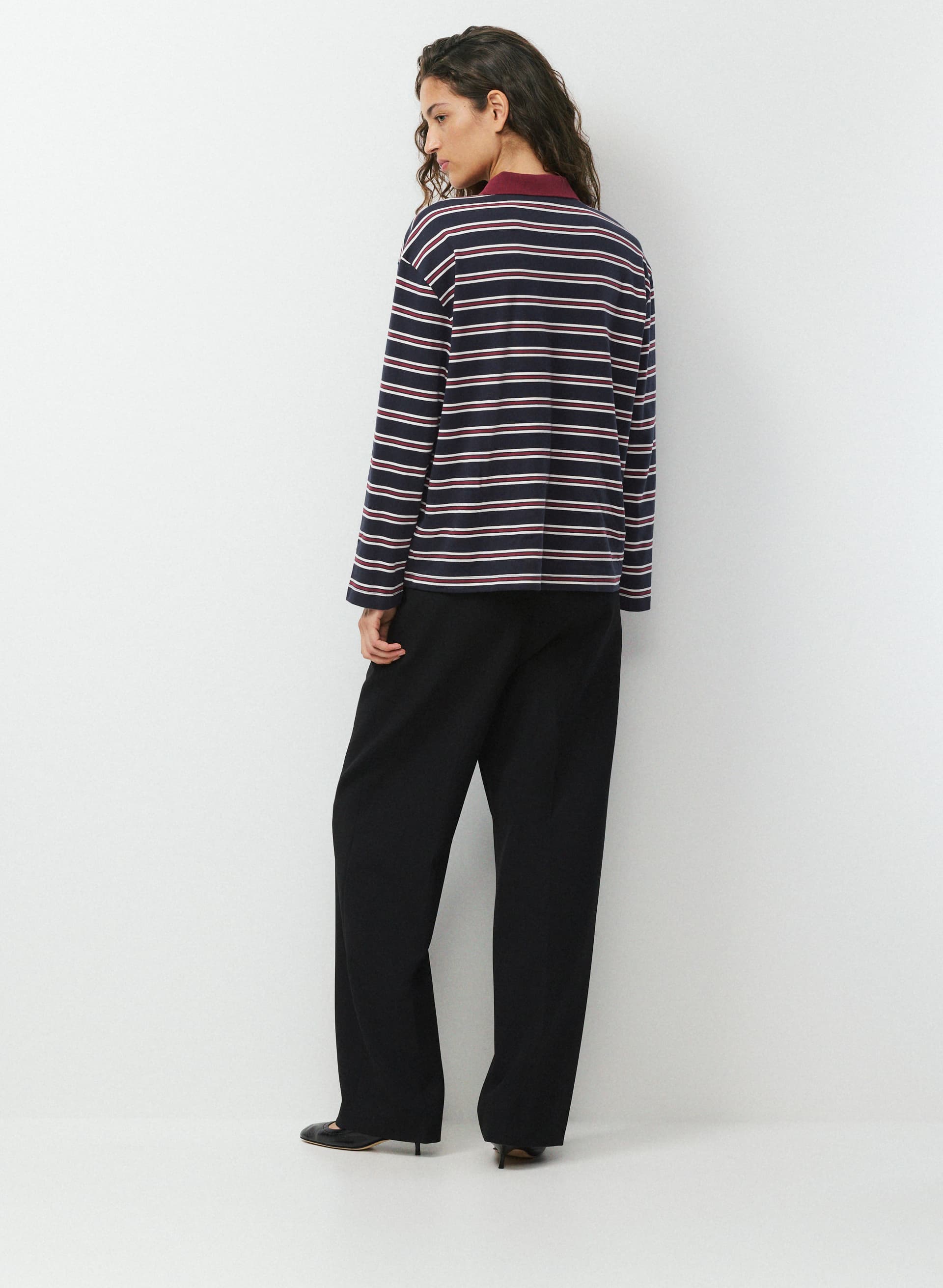 INTERLOCK COTTON ETON LONGSLEEVE | Aritzia