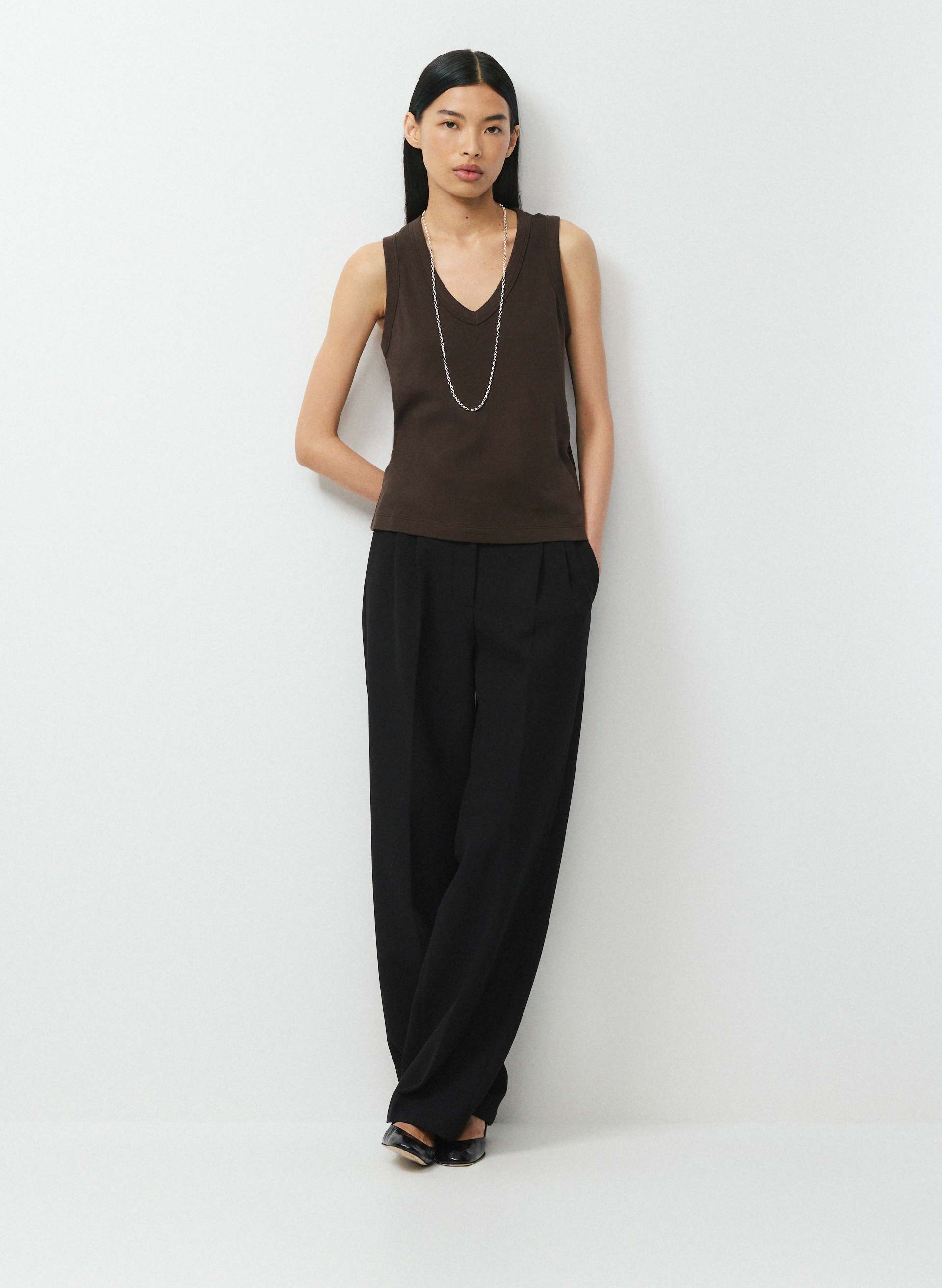 INTERLOCK COTTON FOYER TOP | Aritzia