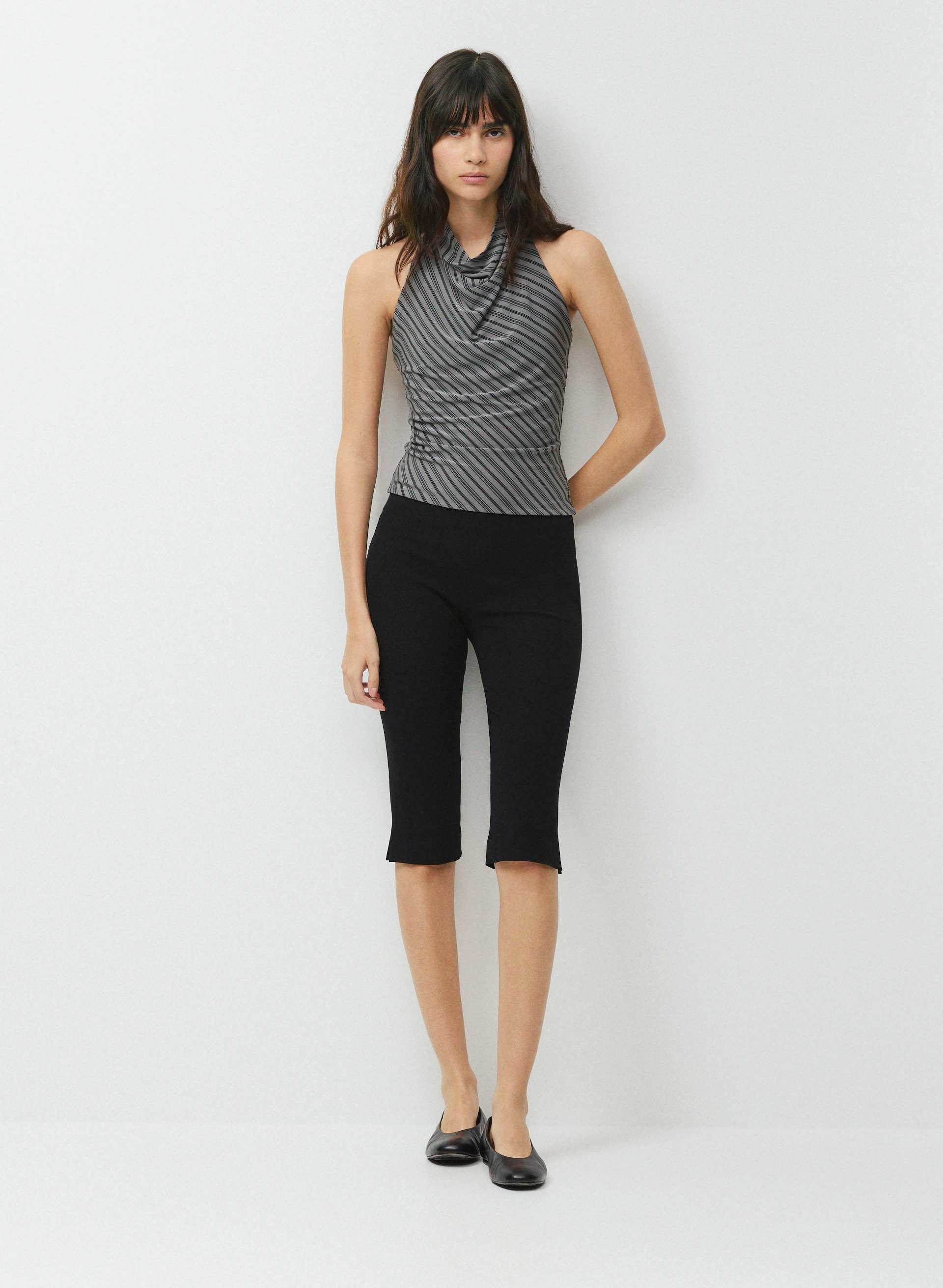 SMOOTH MATTER™ TOWER HALTER TOP - Lined, opaque cowlneck halter top. 