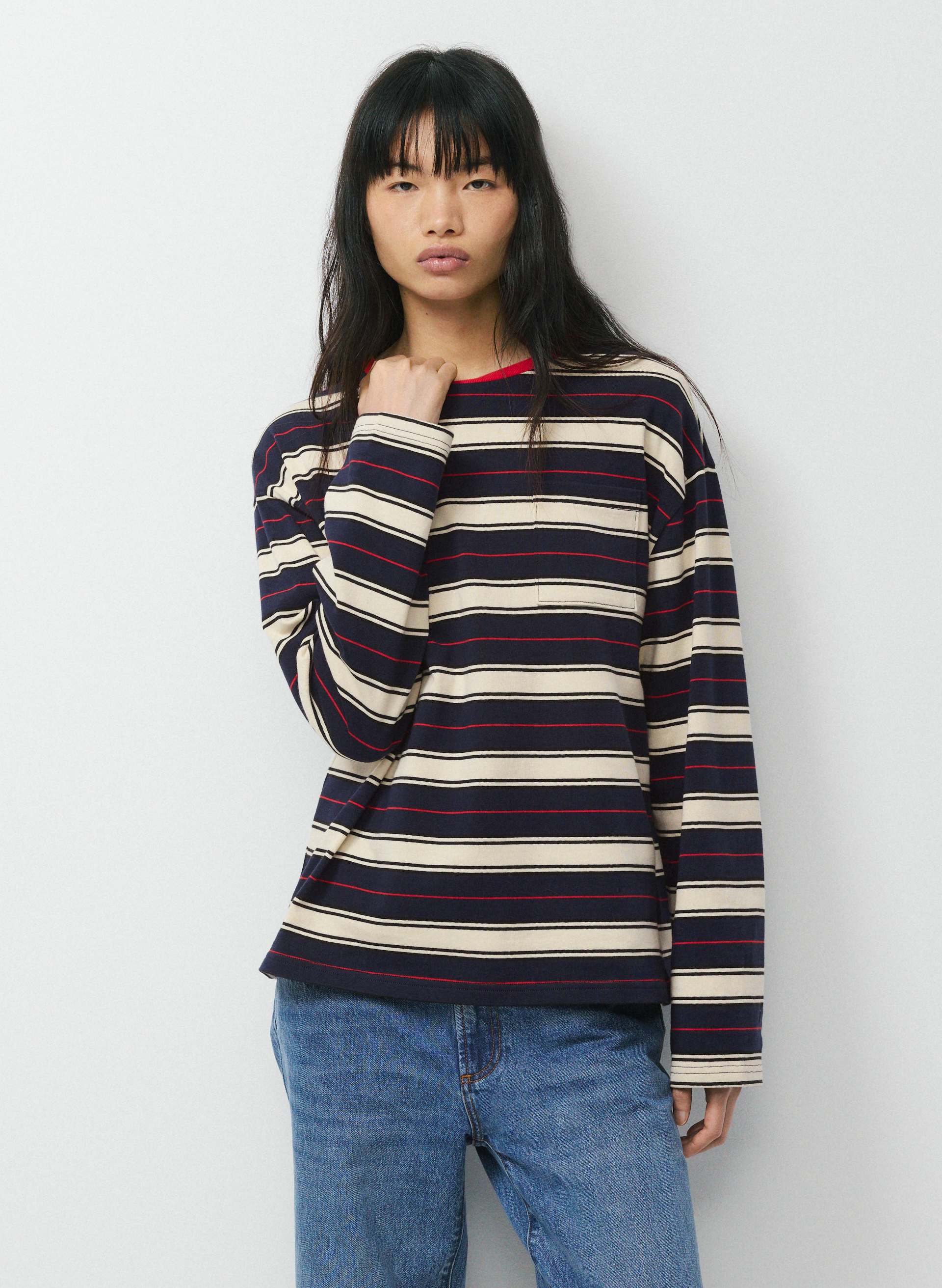 MIGHTY COTTON™ FLETCH LONGSLEEVE - Striped 100% cotton jersey crewneck longsleeve. 