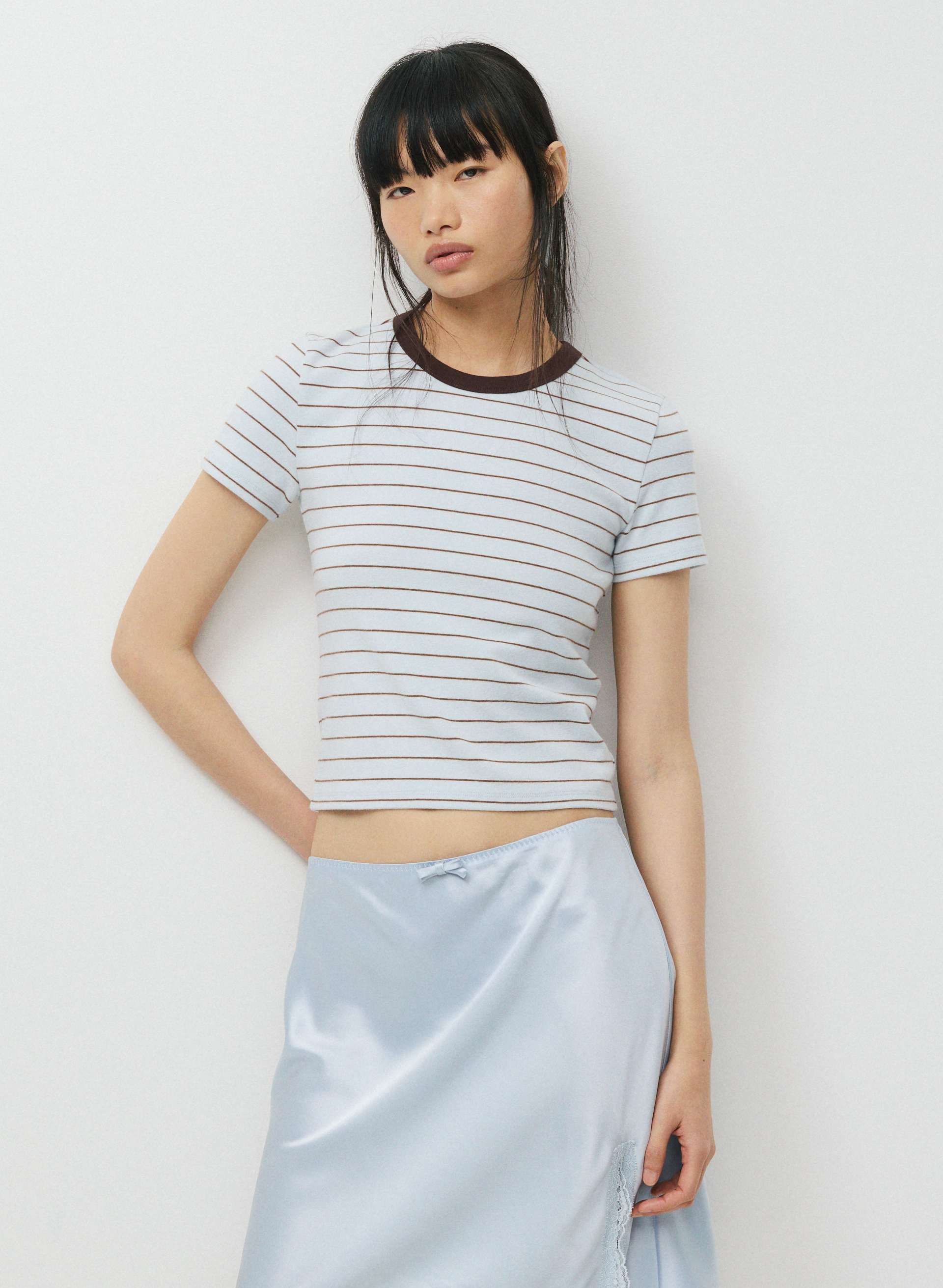 LITTLE RIBBED T-SHIRT - Fine-rib crewneck t-shirt. 