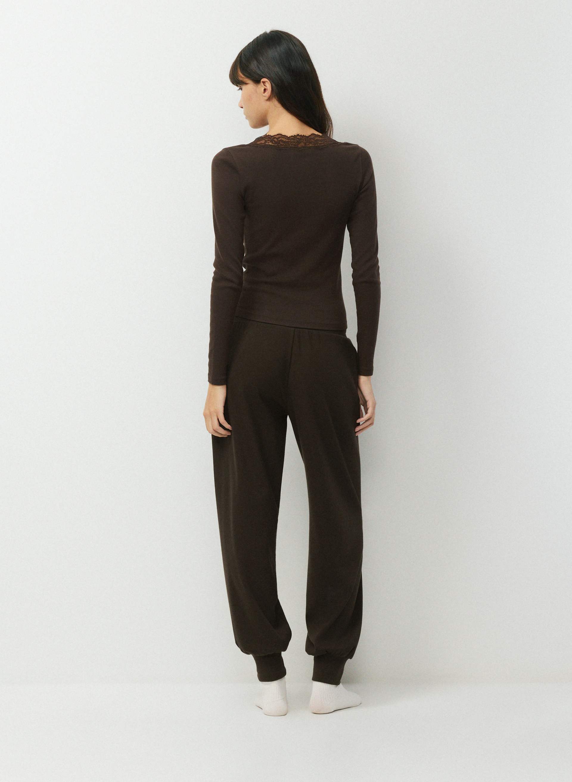 HOMESTRETCH™ RIB ACOUSTIC LACE HENLEY | Aritzia