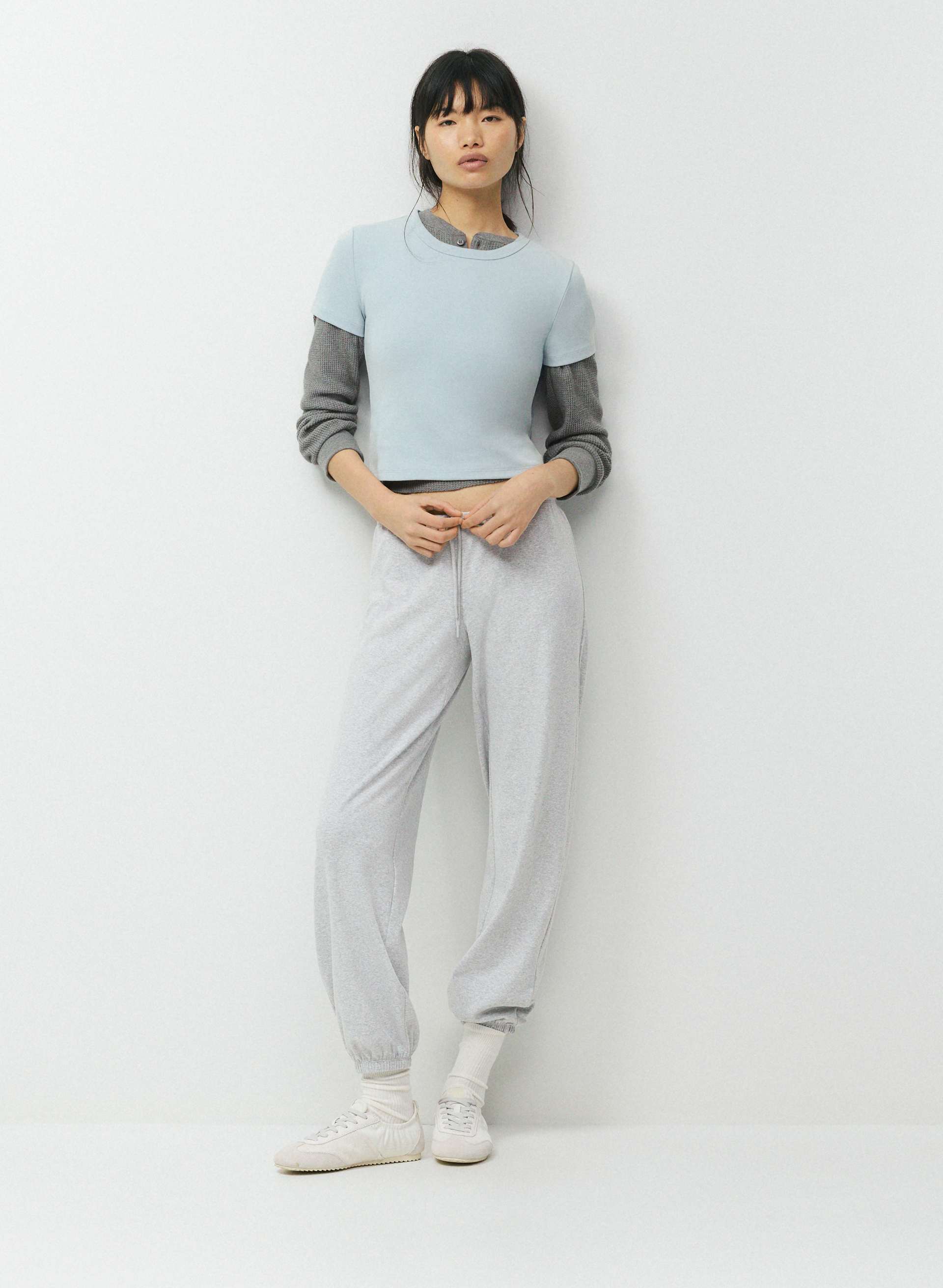 LITTLE RIBBED T-SHIRT - Fine-rib crewneck t-shirt. 