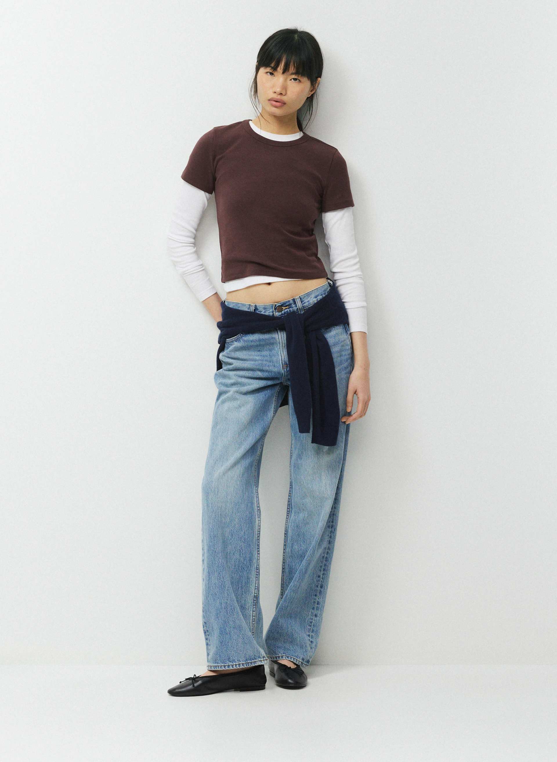 LITTLE RIBBED T-SHIRT - Fine-rib crewneck t-shirt. 