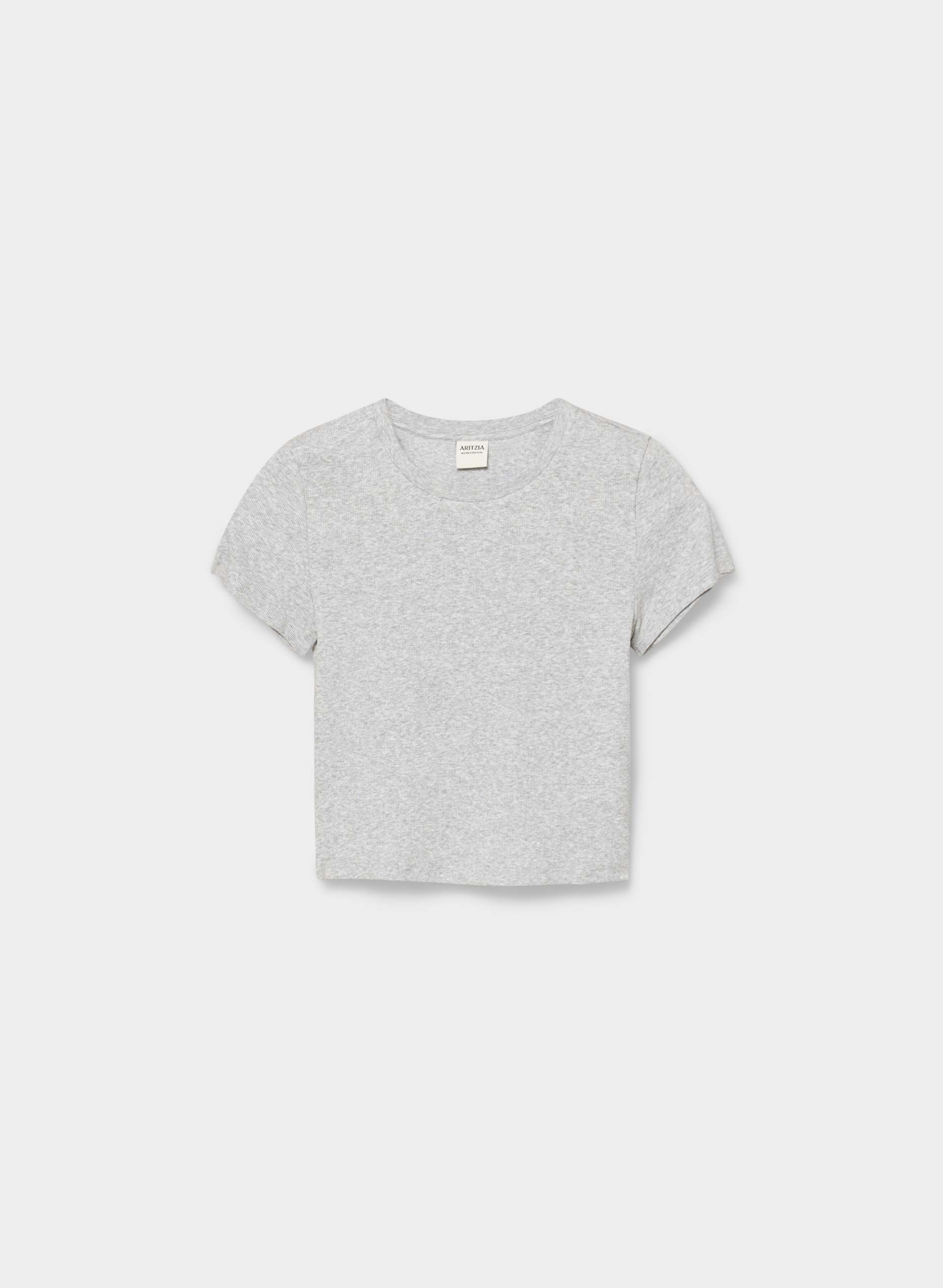 HOMESTRETCH™ RIB TUNE WAIST T-SHIRT - Stretchy ribbed cotton crewneck t-shirt. 