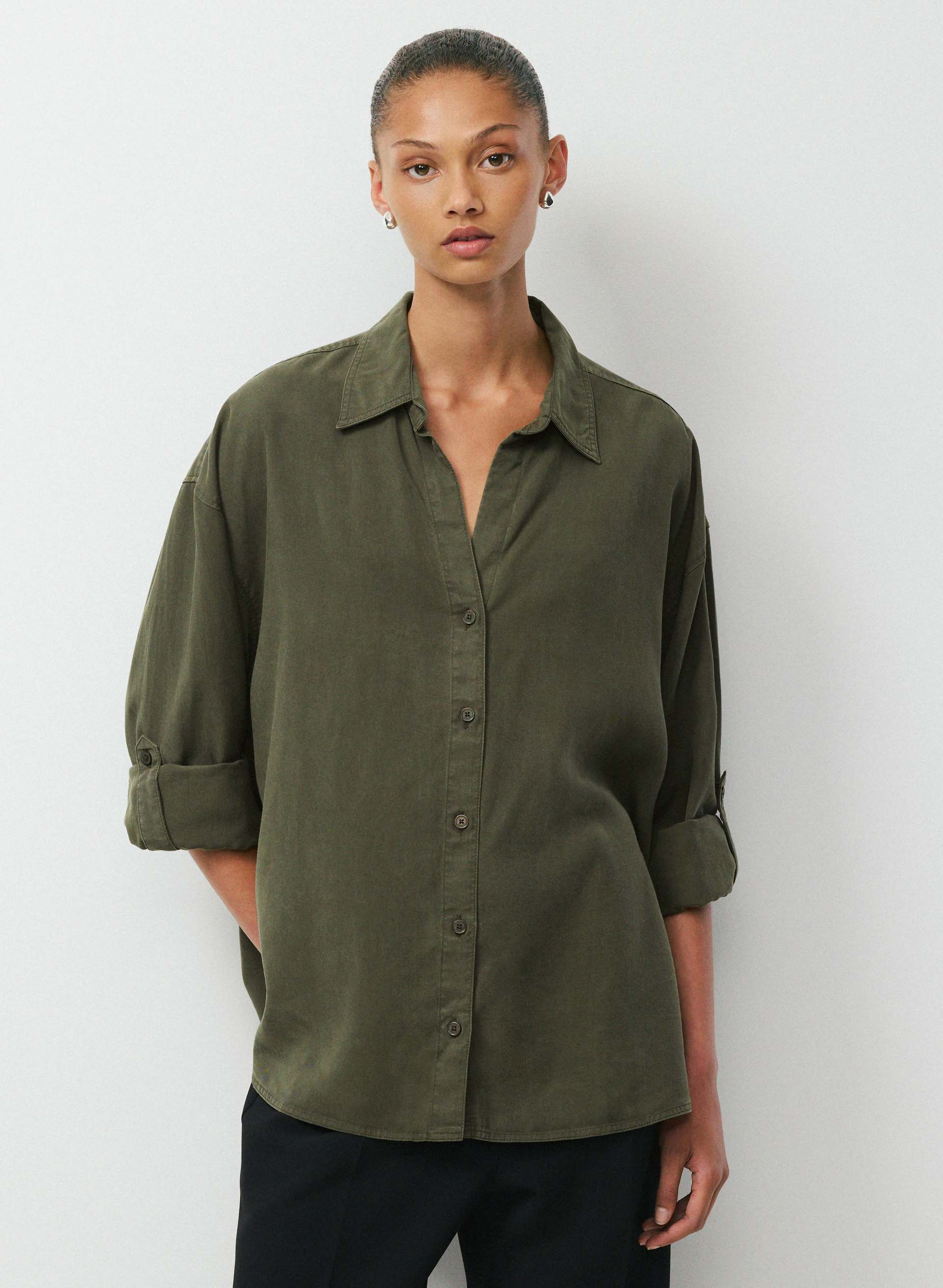 【Archive】90s 新品  シルク シャツ オリーブ Archive Shirt | Aritzia CA