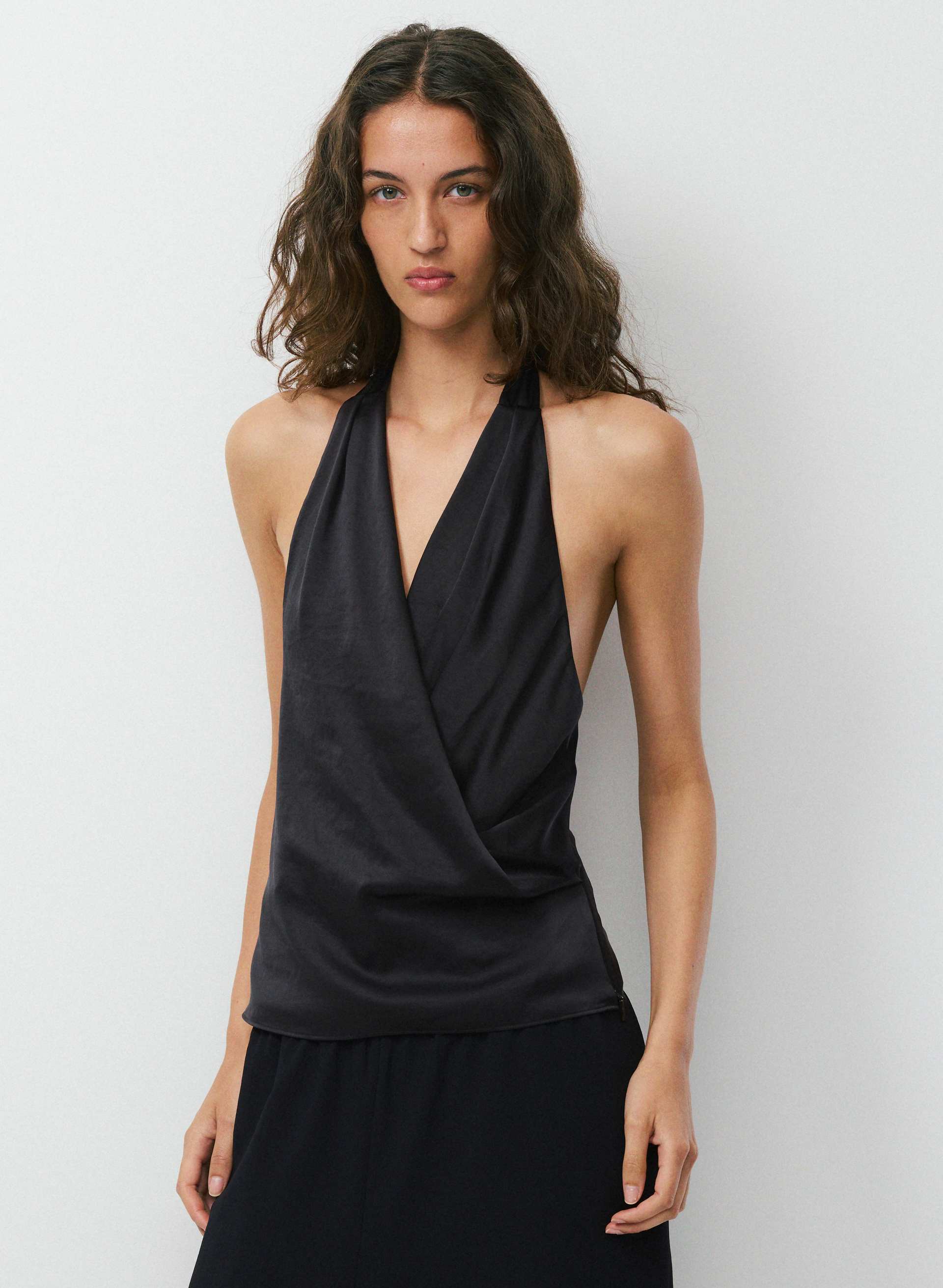 MARTINI SATIN HALTER TOP | Aritzia