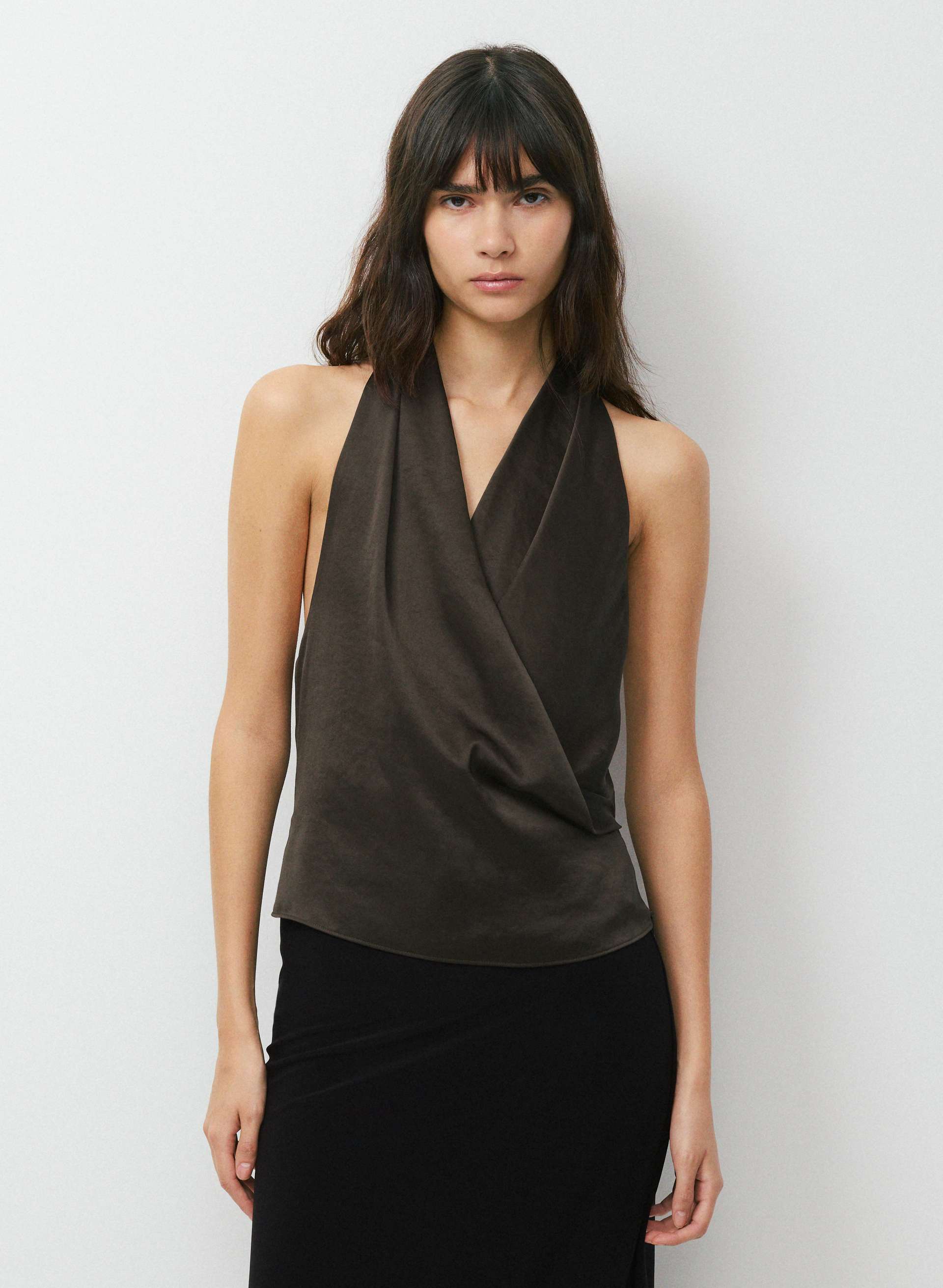 MARTINI SATIN HALTER TOP | Aritzia