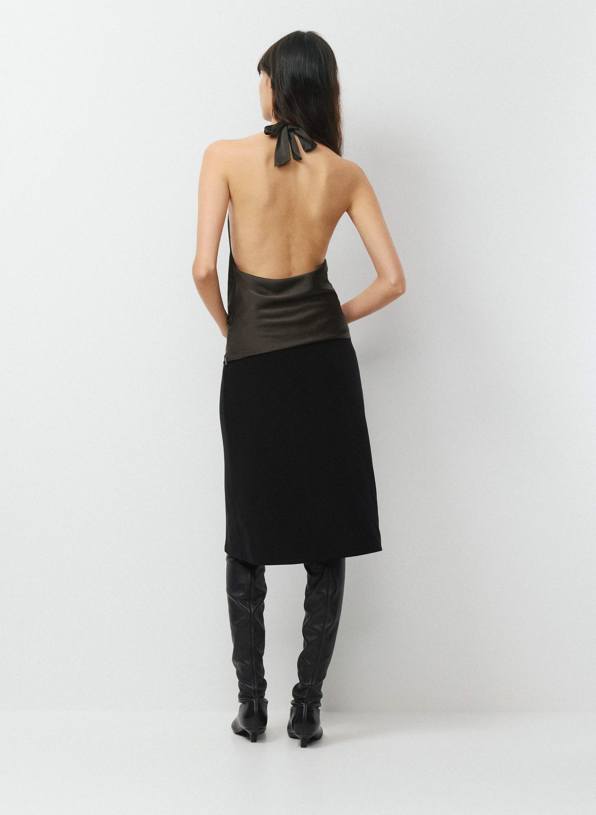 MARTINI SATIN HALTER TOP | Aritzia
