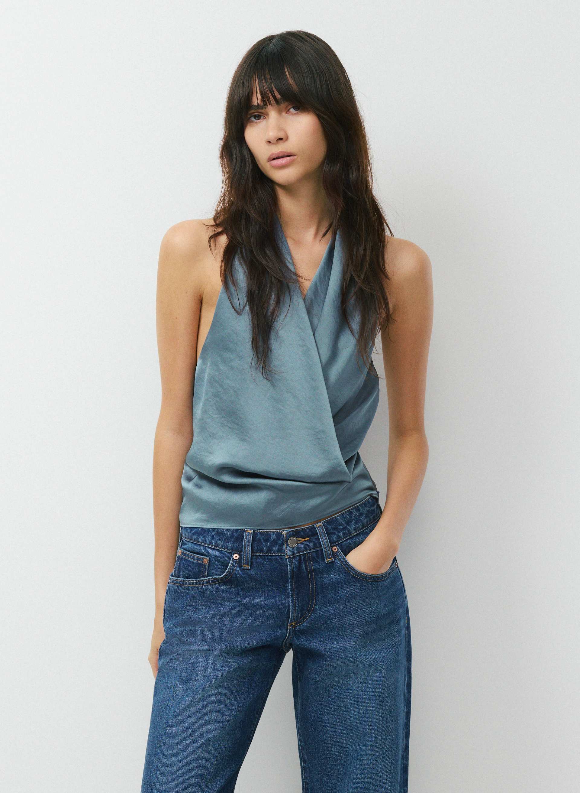 MARTINI SATIN HALTER TOP | Aritzia